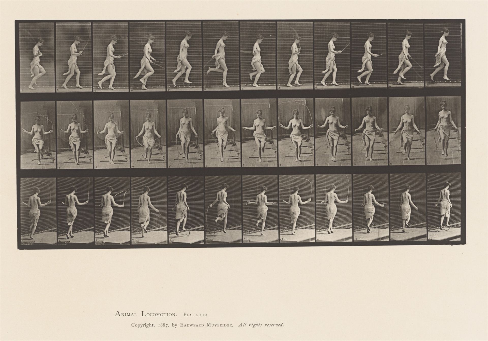 Eadweard Muybridge (Edward James Muggeridge). Running and jumping with skipping rope. Plate …. 1885 - Image 2 of 2