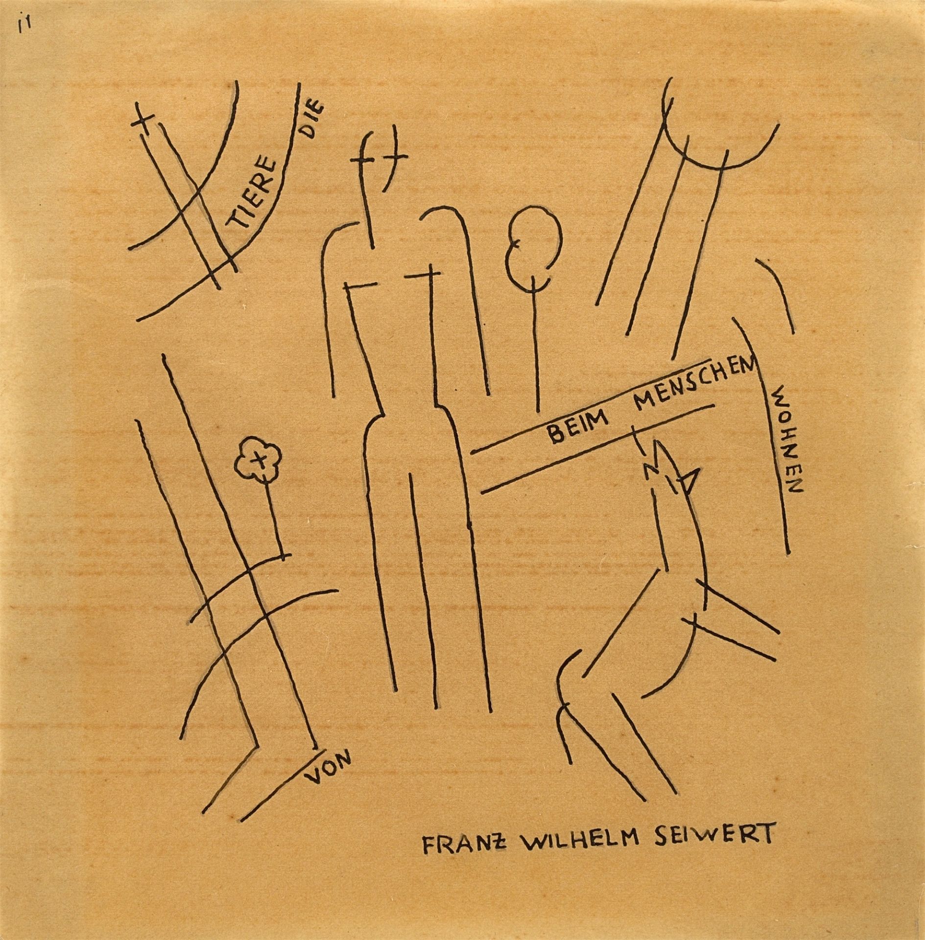 Franz Wilhelm Seiwert. „Tiere die beim Menschen wohnen“. 1922