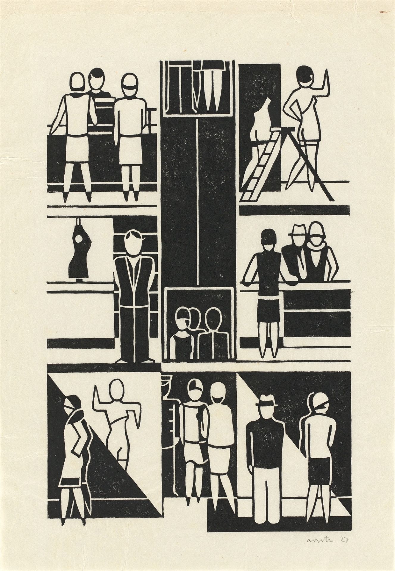 Gerd Arntz. „Häuser der Zeit“. 1927 - Image 3 of 12