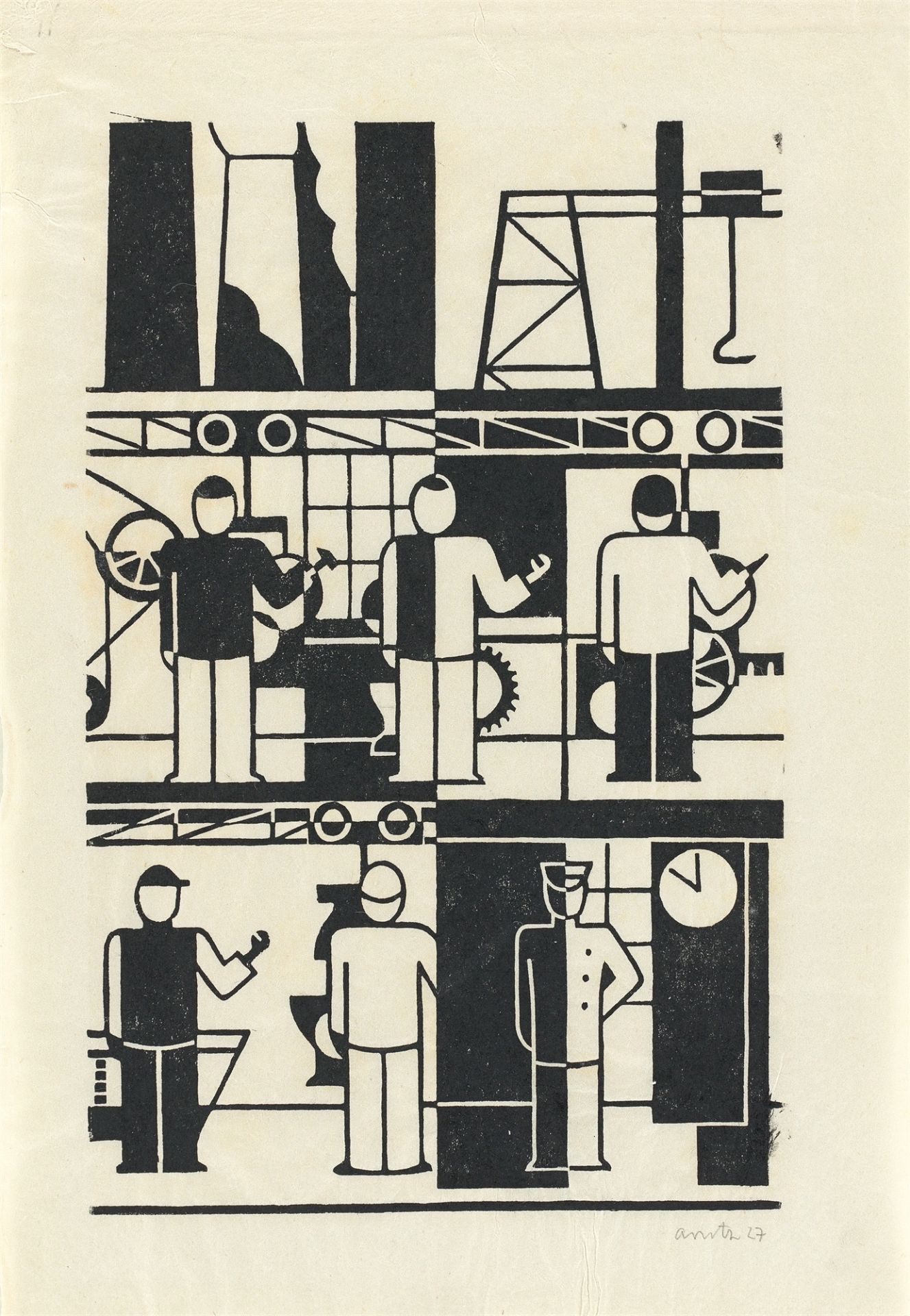 Gerd Arntz. „Häuser der Zeit“. 1927 - Bild 2 aus 12