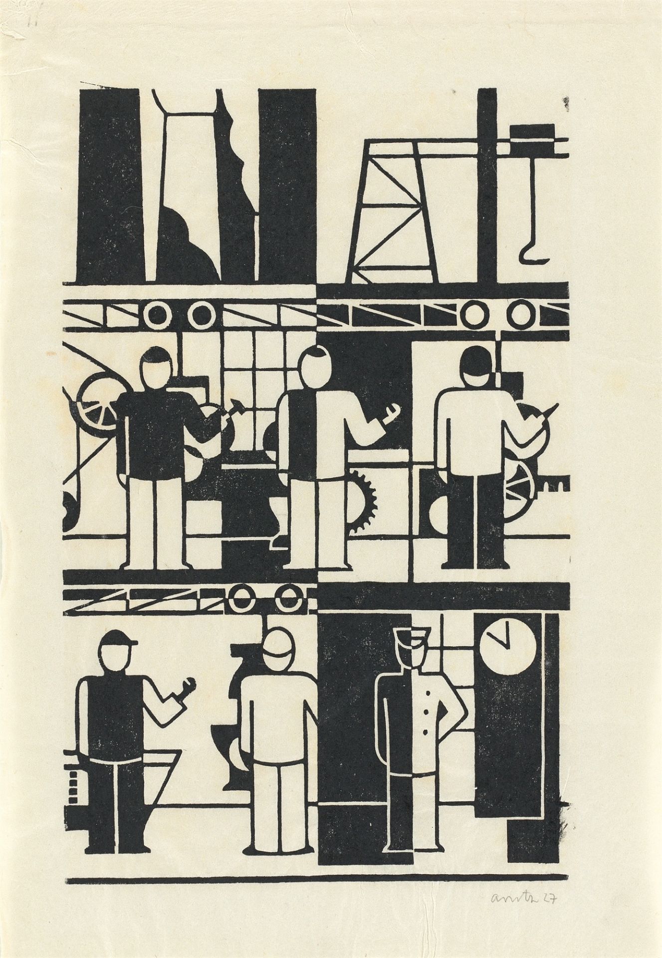 Gerd Arntz. „Häuser der Zeit“. 1927 - Image 2 of 12