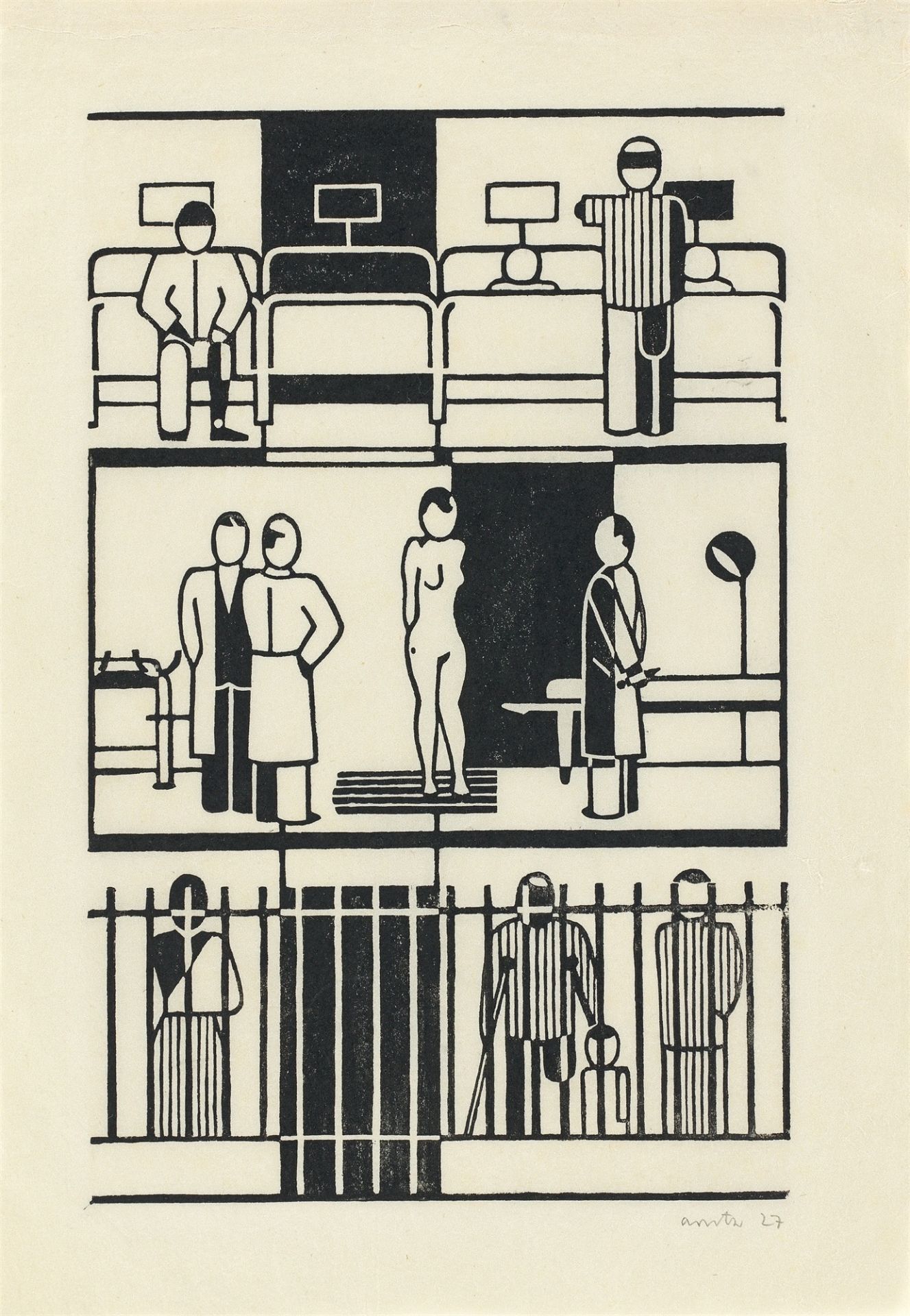 Gerd Arntz. „Häuser der Zeit“. 1927 - Bild 6 aus 12