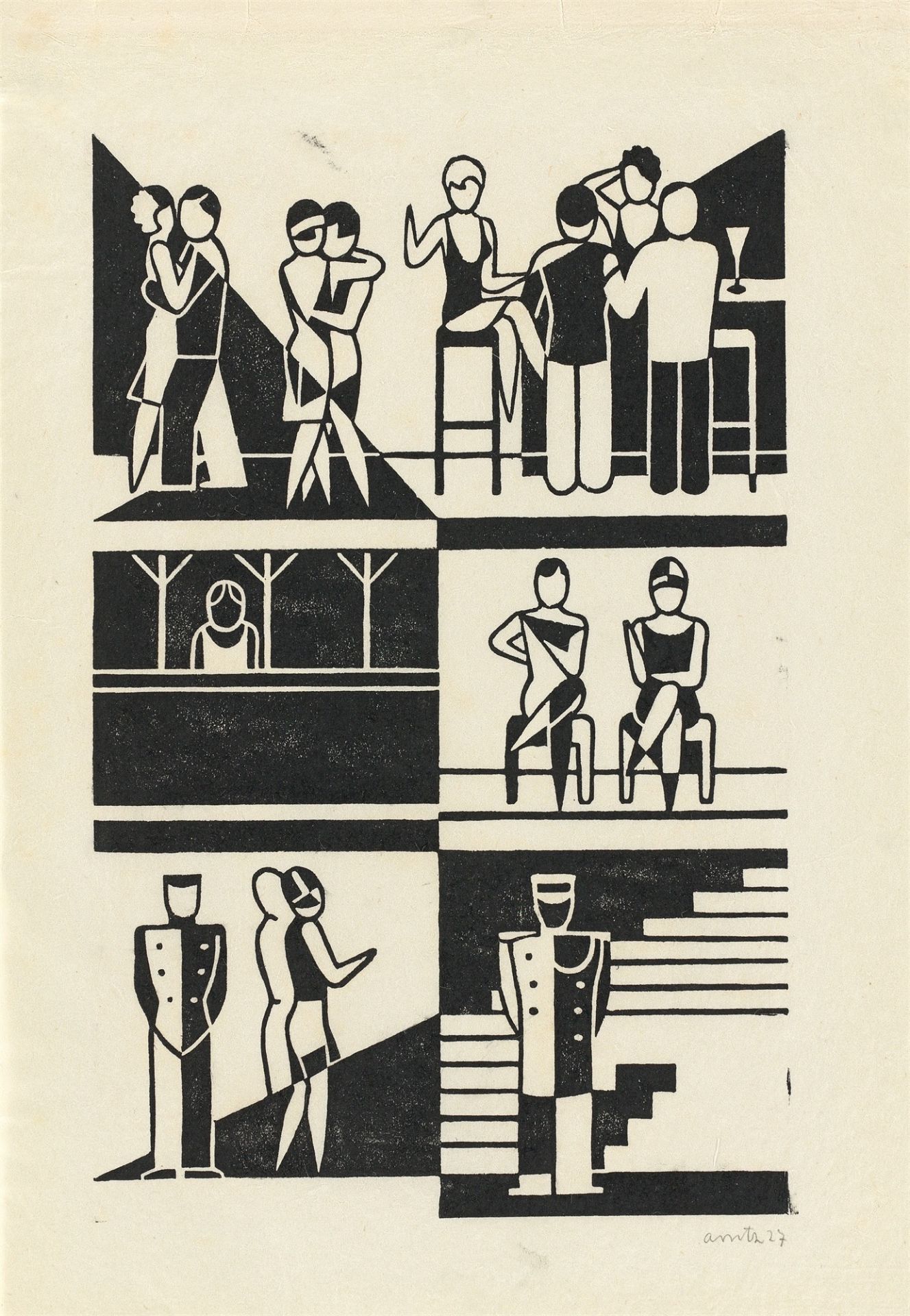 Gerd Arntz. „Häuser der Zeit“. 1927 - Image 11 of 12