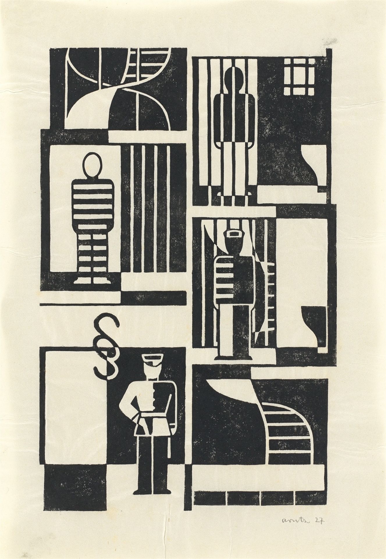 Gerd Arntz. „Häuser der Zeit“. 1927 - Image 4 of 12