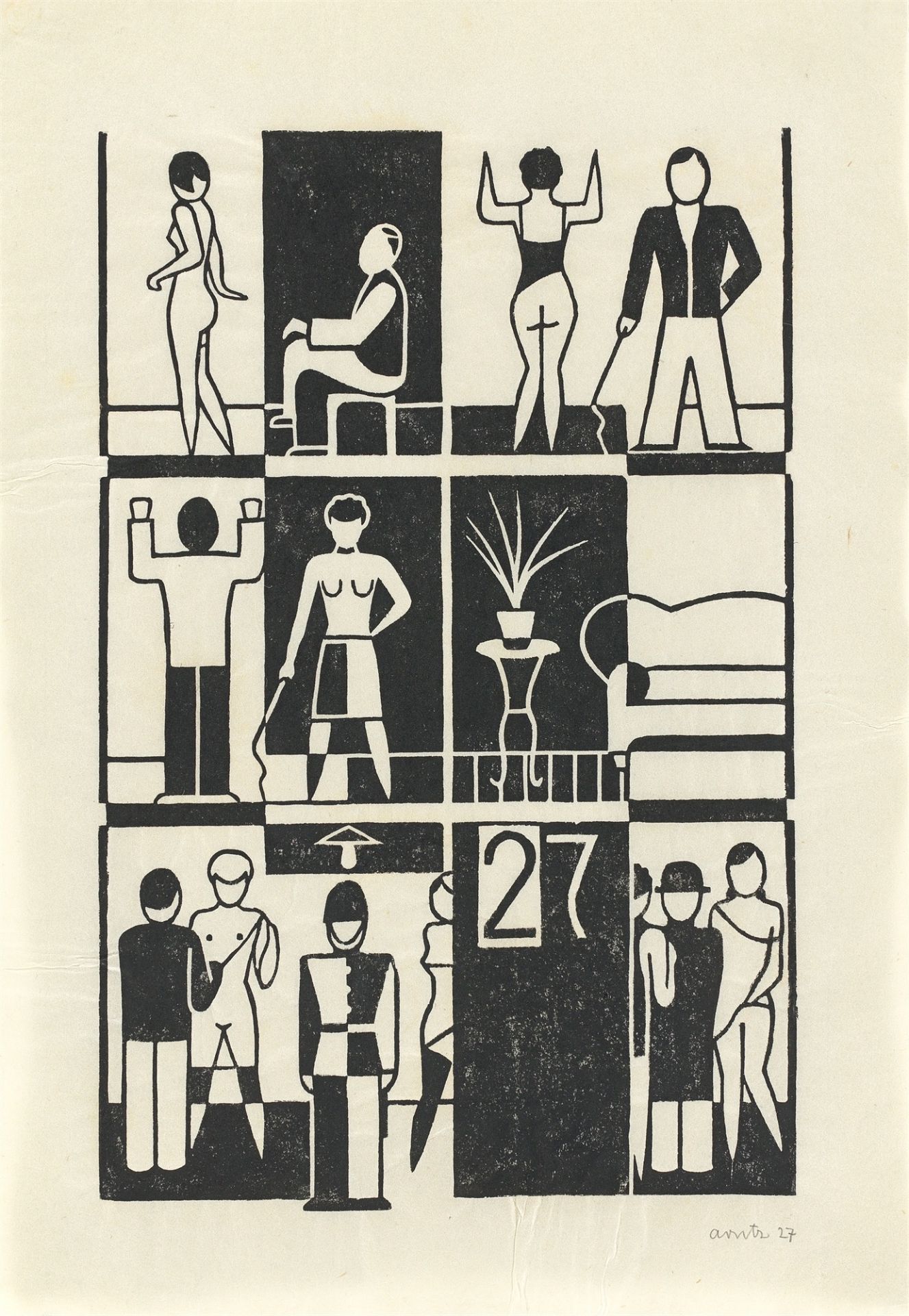 Gerd Arntz. „Häuser der Zeit“. 1927 - Image 10 of 12