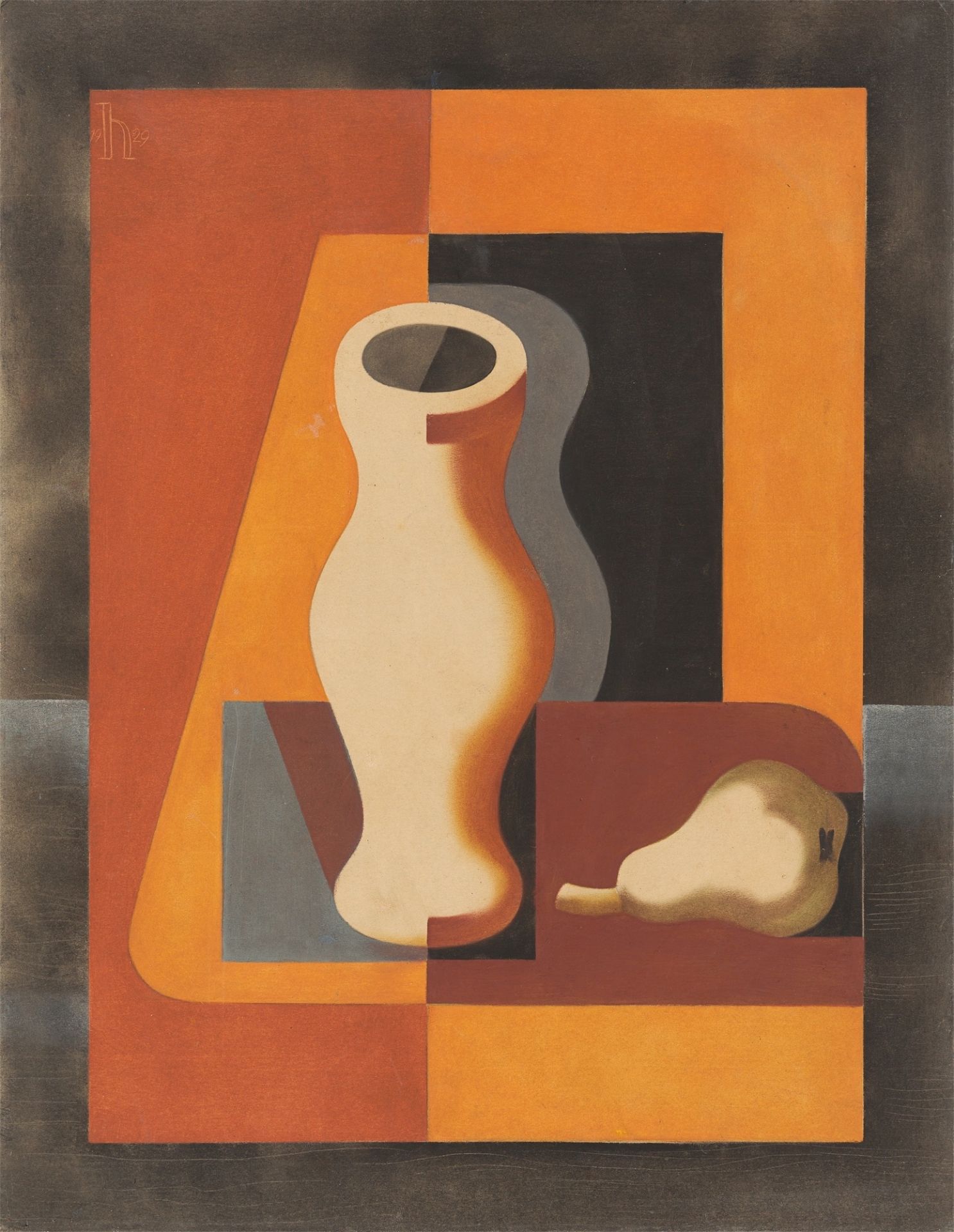 Heinrich Hoerle. „Stilleben mit Krug und Birne“. 1929