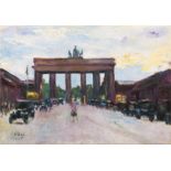 Lesser Ury. „Brandenburger Tor vom Pariser Platz aus gesehen, Berlin“. (Vor) 1928