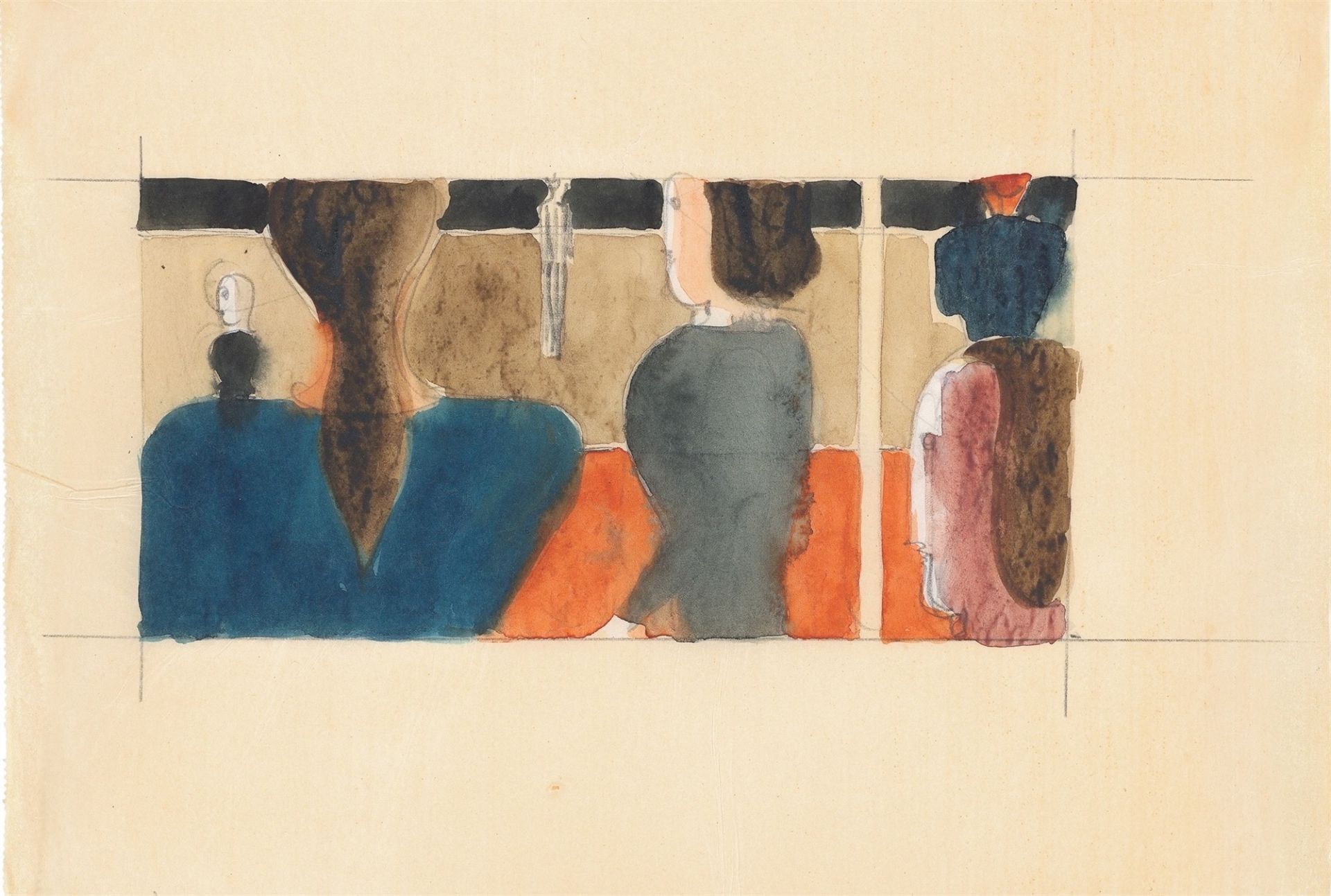 Oskar Schlemmer. „Sechs Frauen in räumlicher Anordnung“. Um 1924