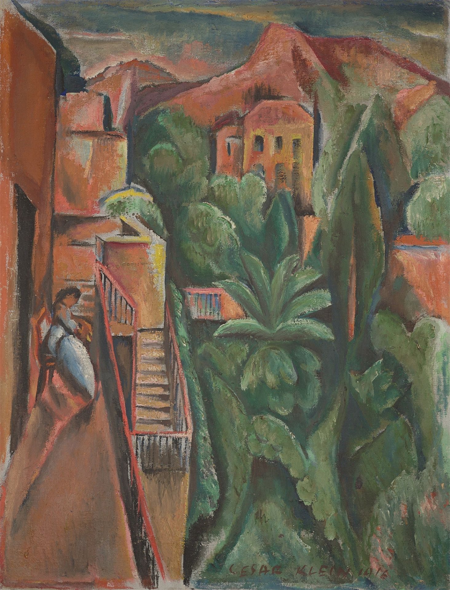 Cesar Klein. „Südliche Landschaft“/Früchtestillleben. 1916/Um 1910/15 - Bild 2 aus 2