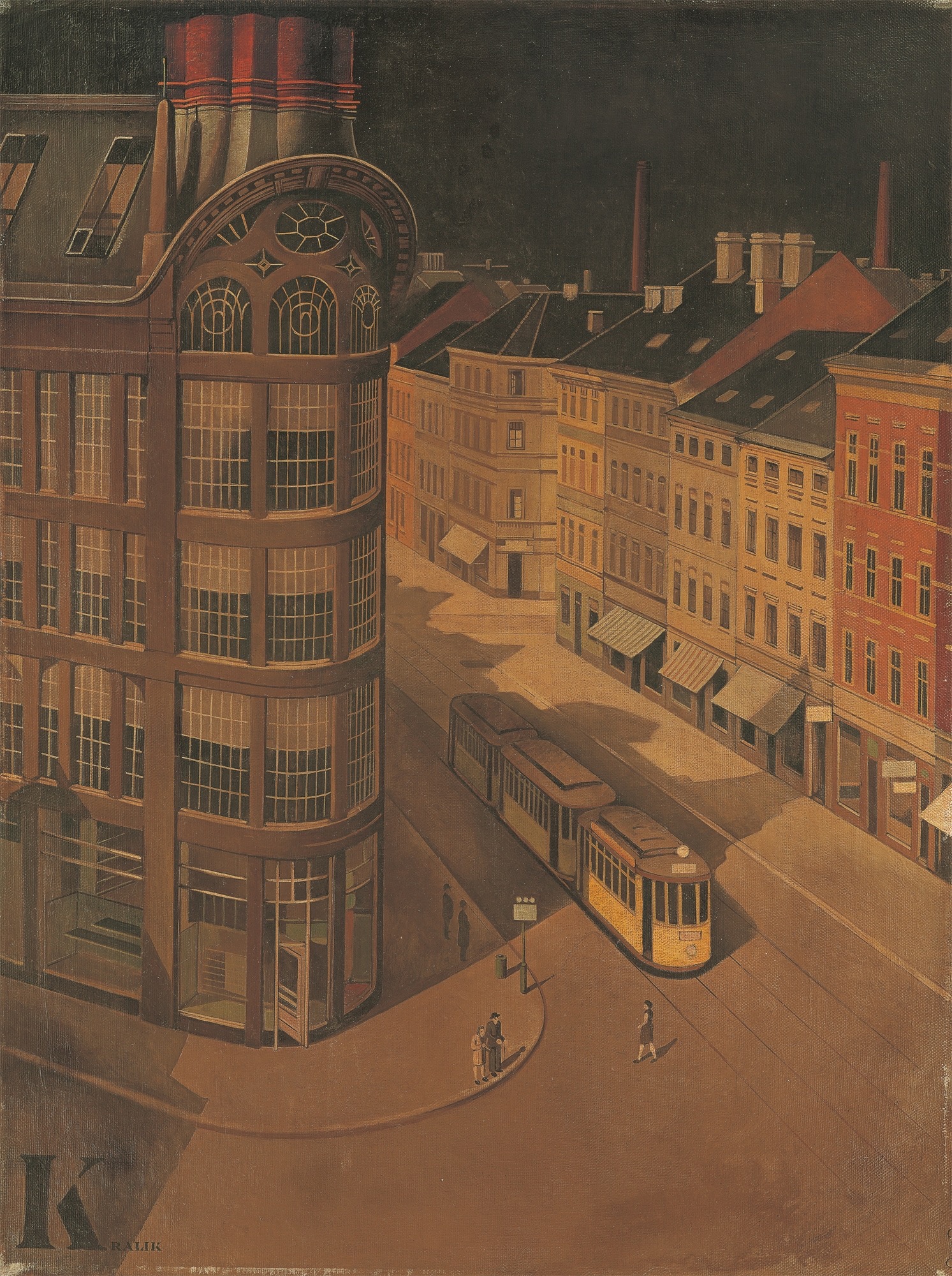 Hanns Kralik. Aus meinem Fenster (Düsseldorf, Nordstr. / Ecke Venloer Str.). Um 1930