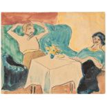 Hermann Max Pechstein. Zwei Damen am Tisch. Um 1910/12