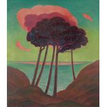 Gustav Wunderwald. „Föhren mit roter Wolke“ („Kiefern mit roter Wolke“). Um 1909