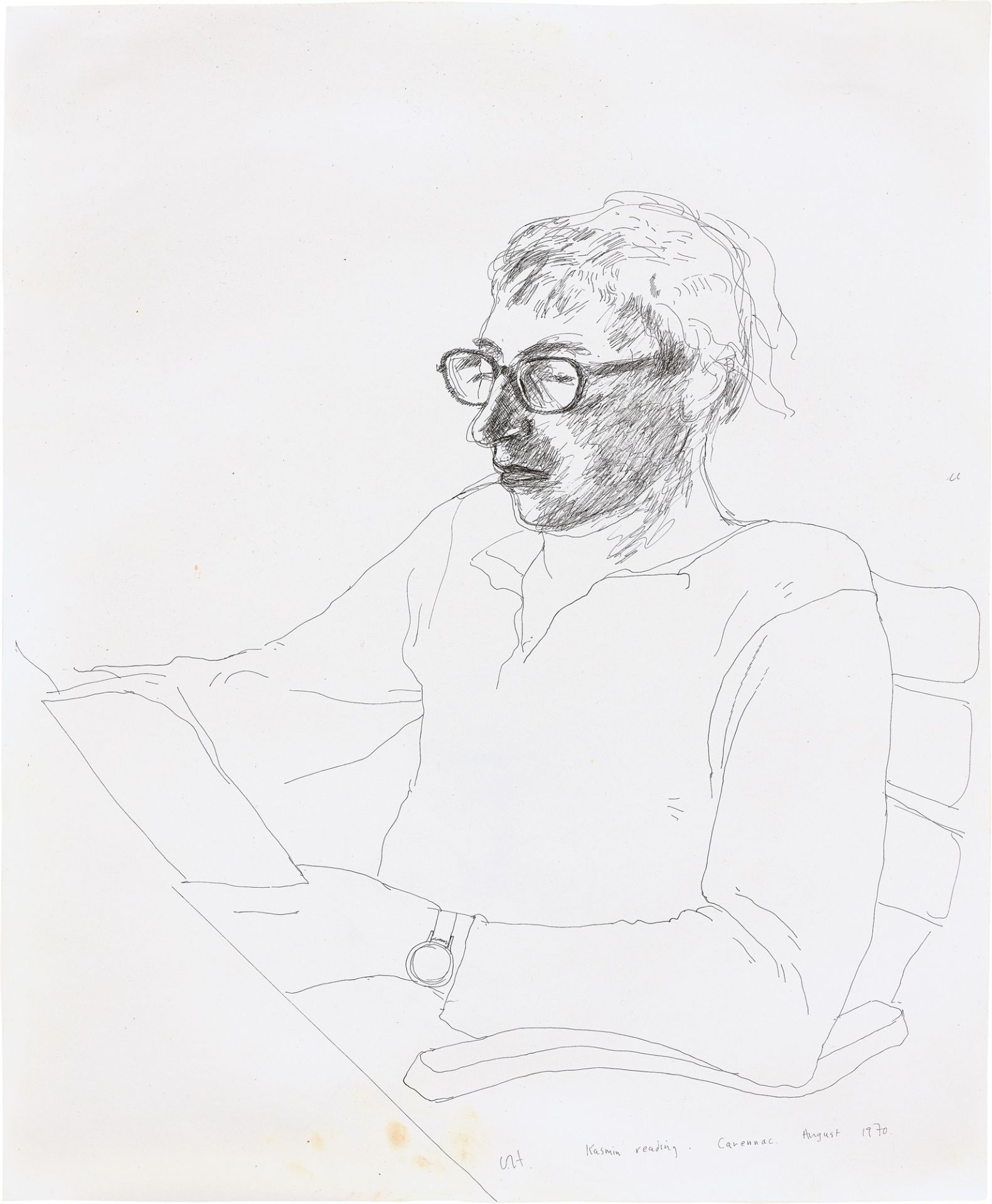 David Hockney. „Kasmin reading. Carennac“. 1970