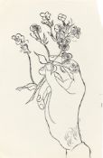 Andy Warhol. Hand and Flowers. Ca. 1954