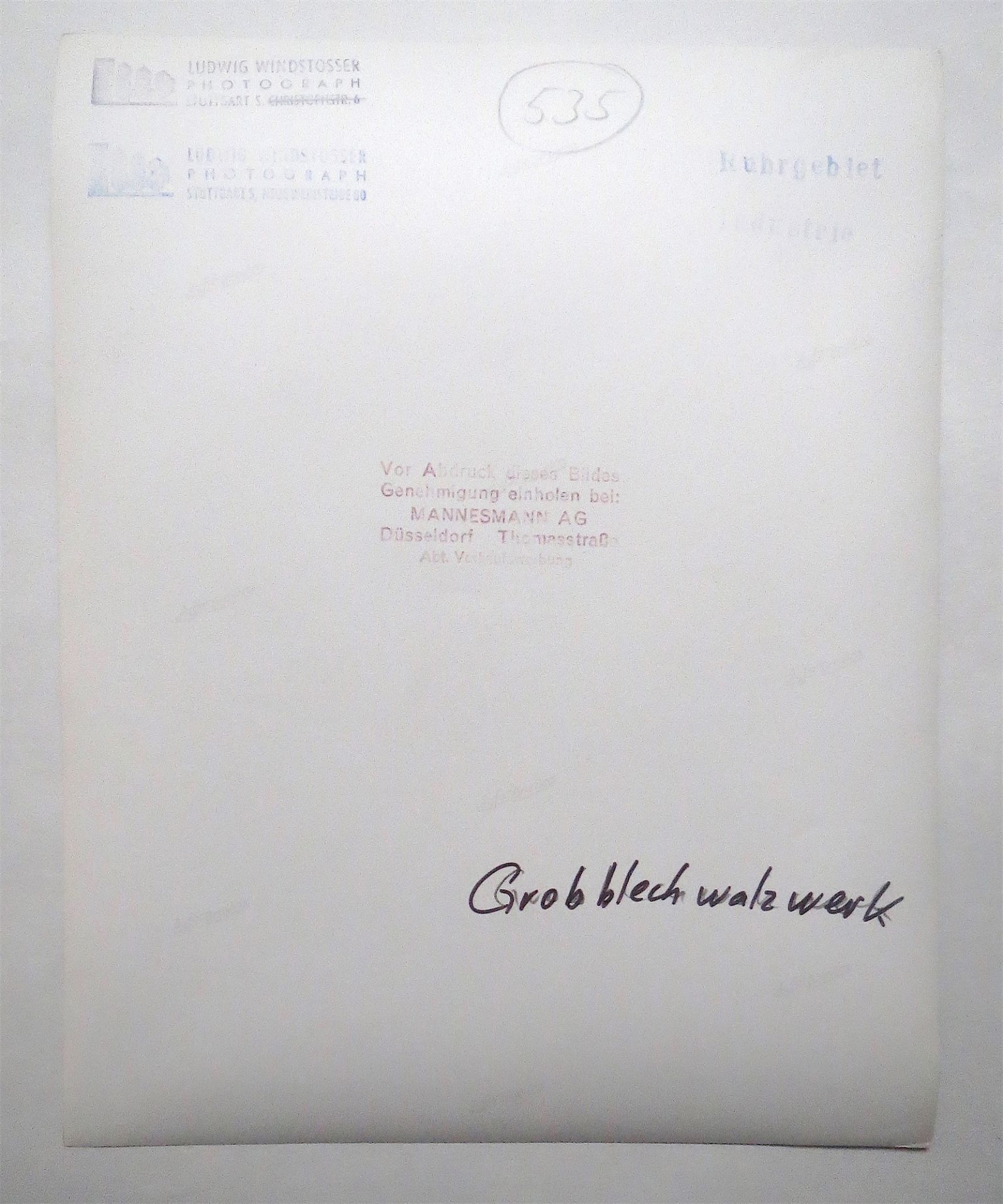 Ludwig Windstosser. ”Grobblechwalzwerk”, Mannesmann, Duisburg. 1955 - Image 2 of 4