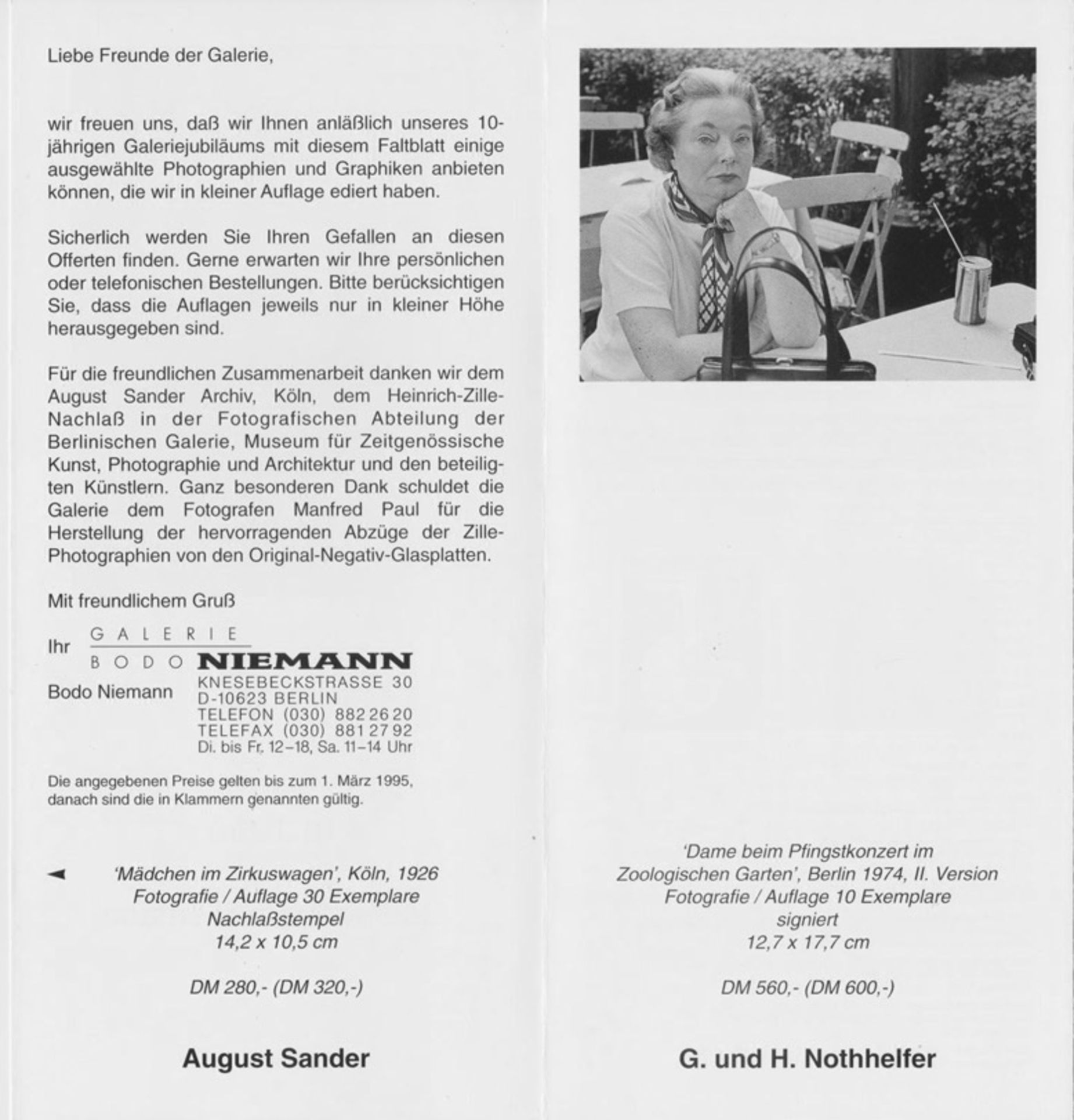 Gabriele and Helmut Nothhelfer. ”Dame beim Pfingstkonzert im Zoologischen Garten, Berlin. II.…. 1974 - Image 2 of 3