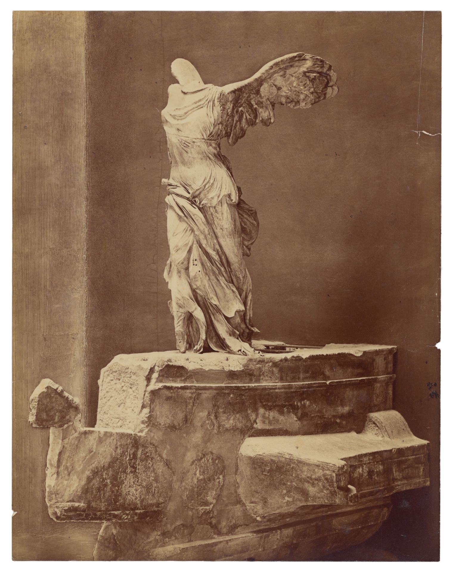 Unknown photographer. Winged Victory of Samothrake, Louvre, Paris. Circa 1883 - Image 2 of 3