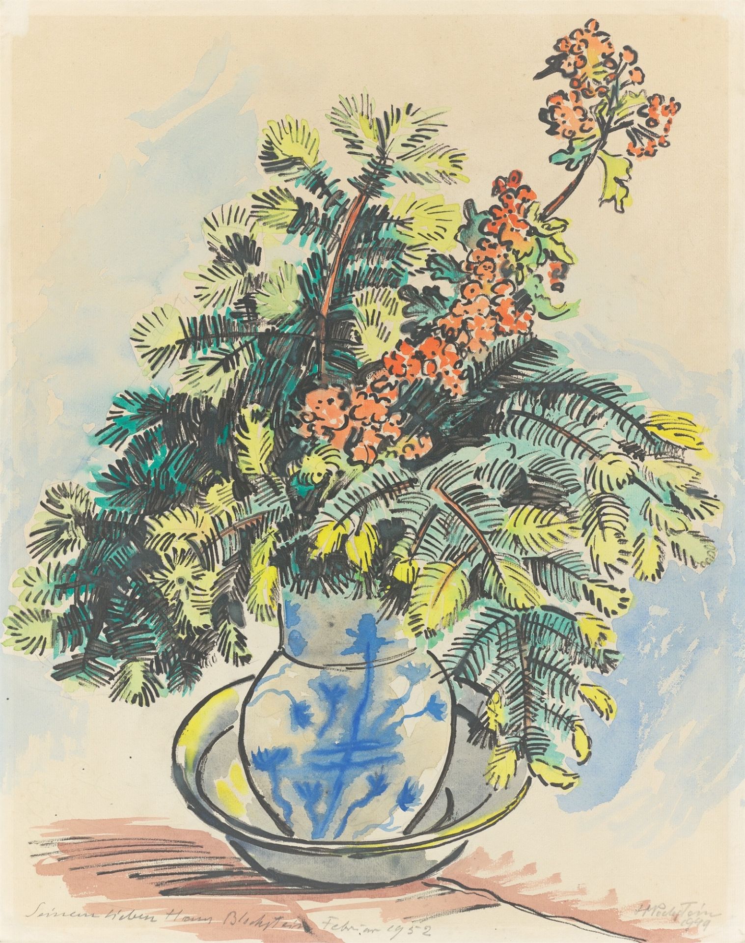 Hermann Max Pechstein. Blumenstillleben. 1949