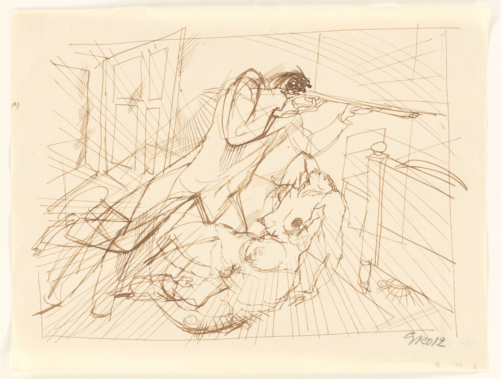 George Grosz. „Die Affäre Mielzynsky / Familientragödie“. 1912/13 - Image 2 of 4