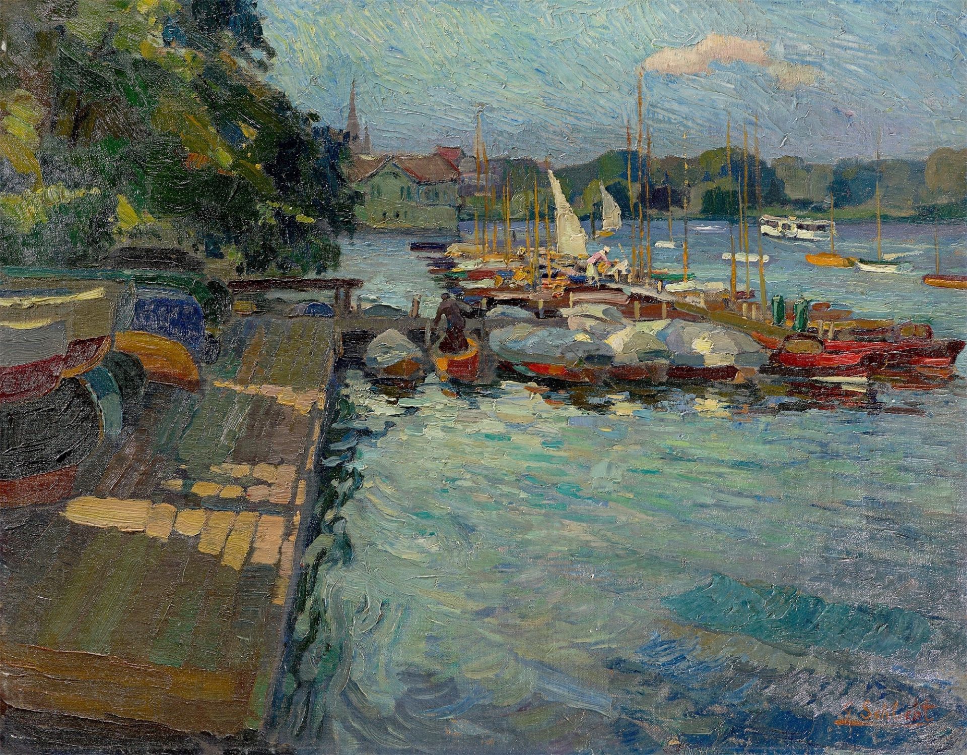 Georg Oskarowitsch Schlicht. Kleiner Hafen in Brandenburg. Circa 1920