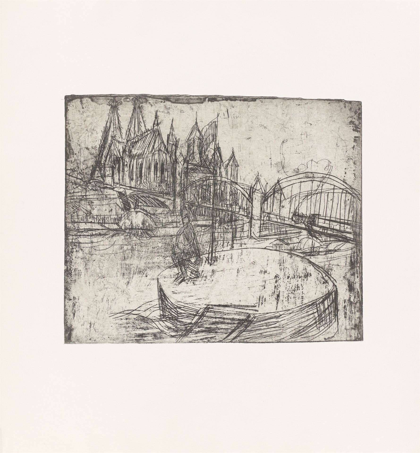 Ernst Ludwig Kirchner. ”Rheinbrücke Köln”. 1914/79