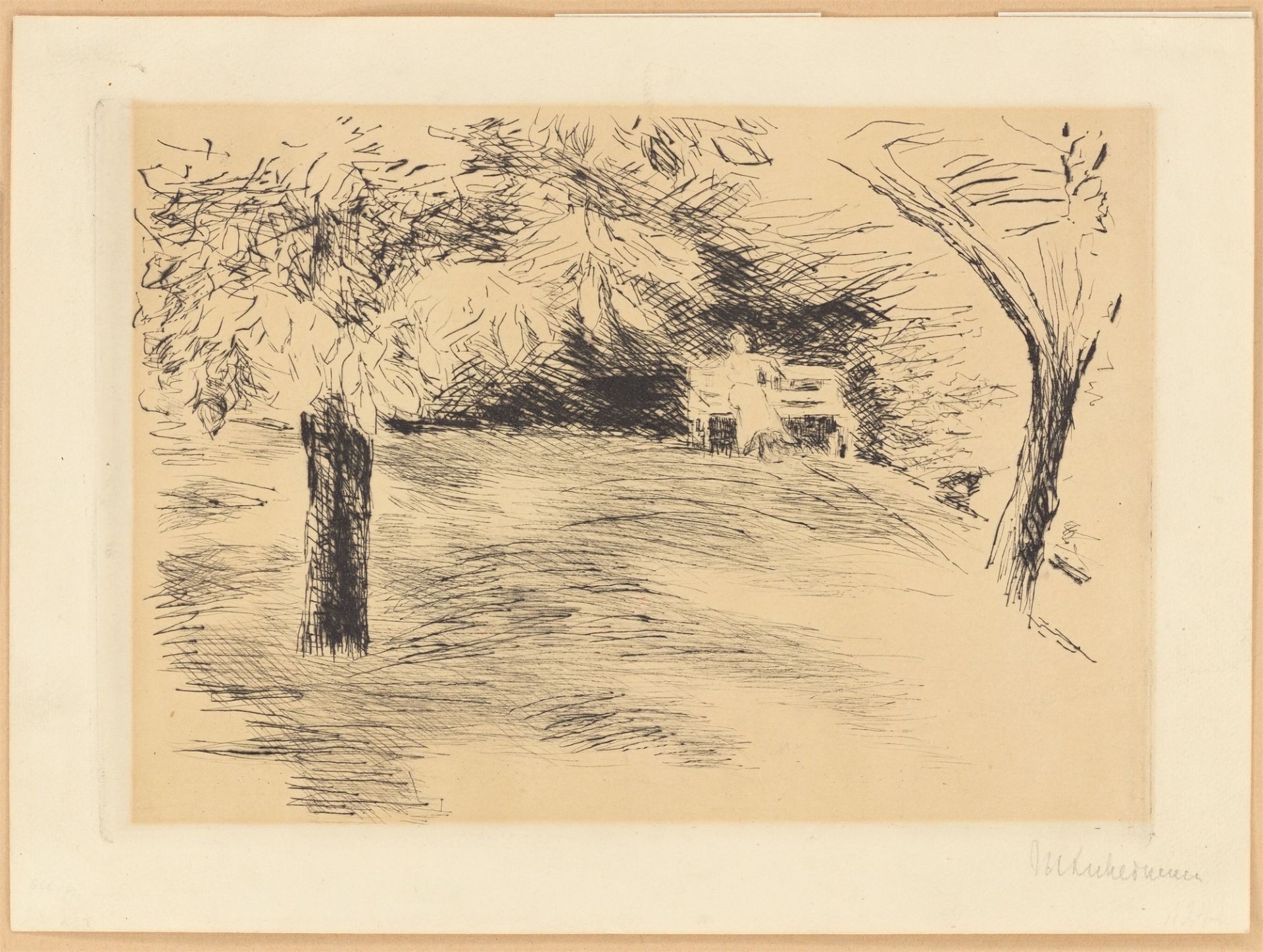 Max Liebermann. „Garten in Wannsee. Mit dem Mädchen auf der Bank“. 1916/17 - Bild 2 aus 4