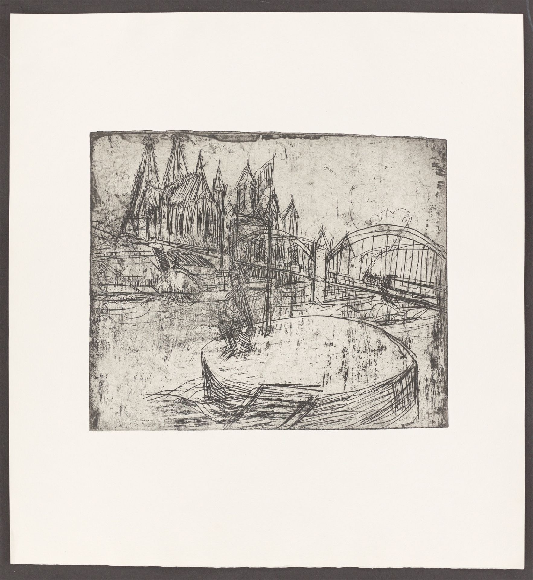 Ernst Ludwig Kirchner. „Rheinbrücke Köln“. 1914/79 - Bild 2 aus 3