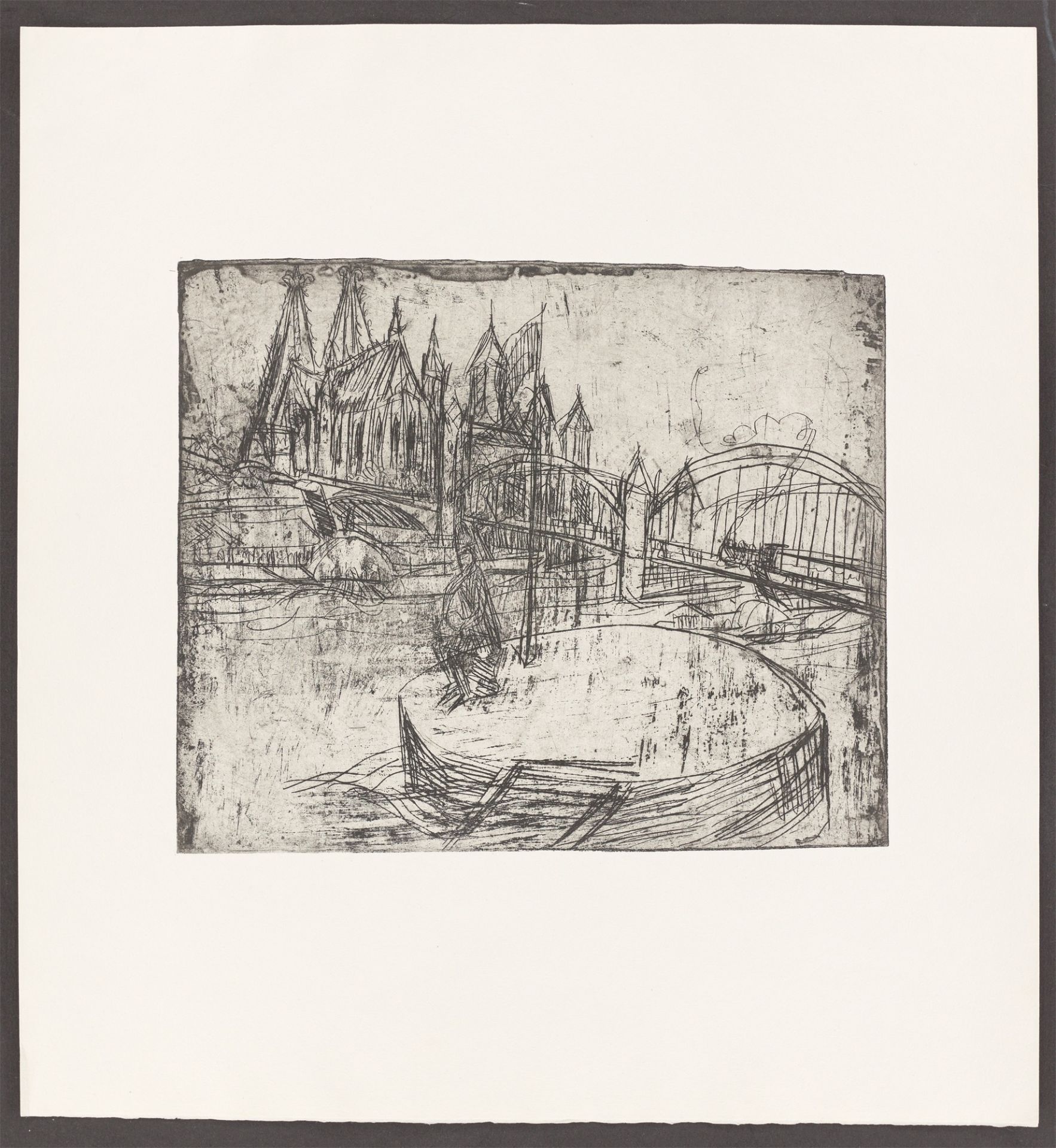 Ernst Ludwig Kirchner. ”Rheinbrücke Köln”. 1914/79 - Image 2 of 3