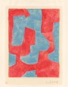 Serge Poliakoff. ”Composition bleue et rouge”. 1966