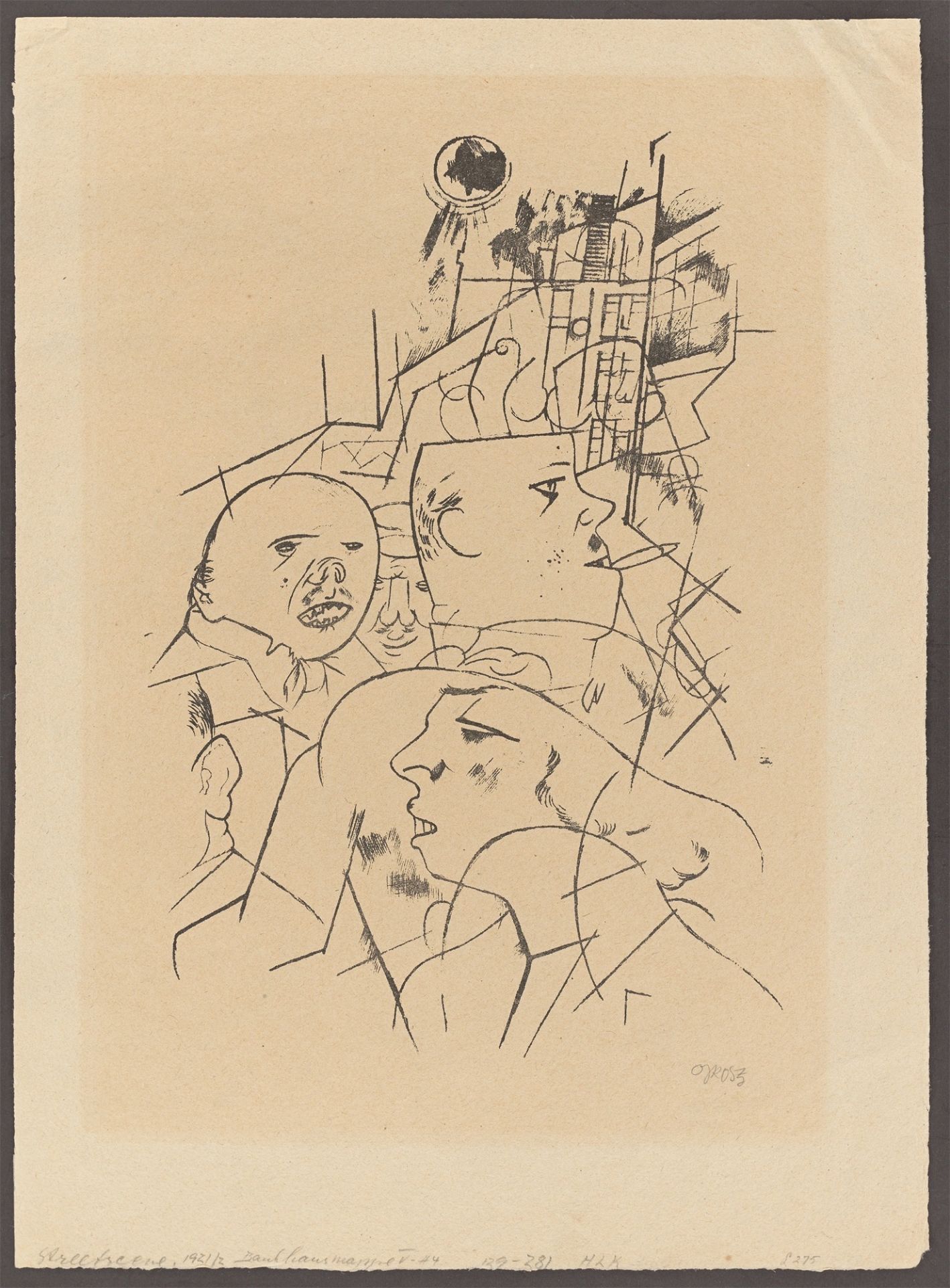 George Grosz. „Strassenszene“. 1919/1920 - Bild 2 aus 3