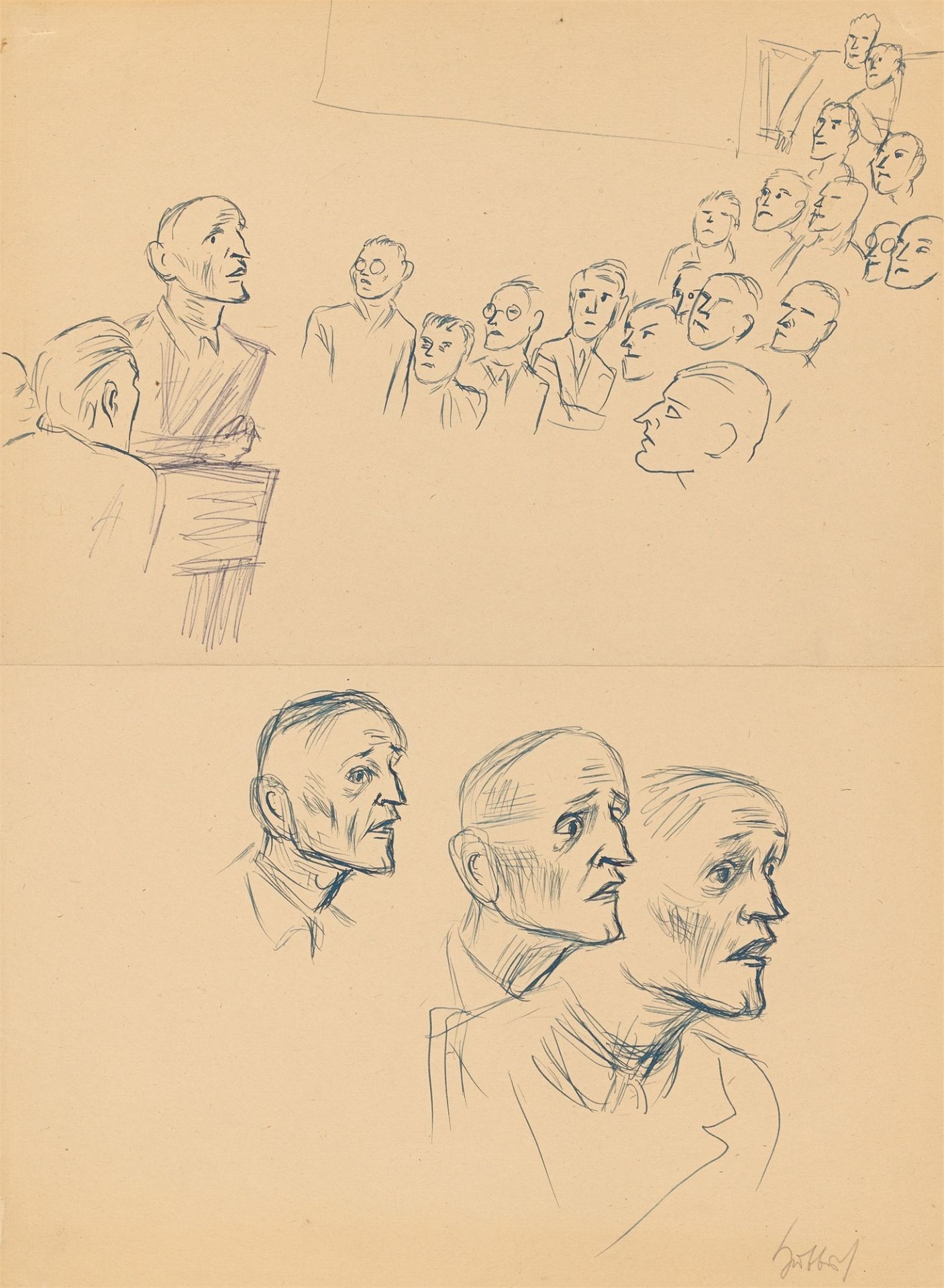 Karl Hubbuch. Martin Niemöller. Circa 1948