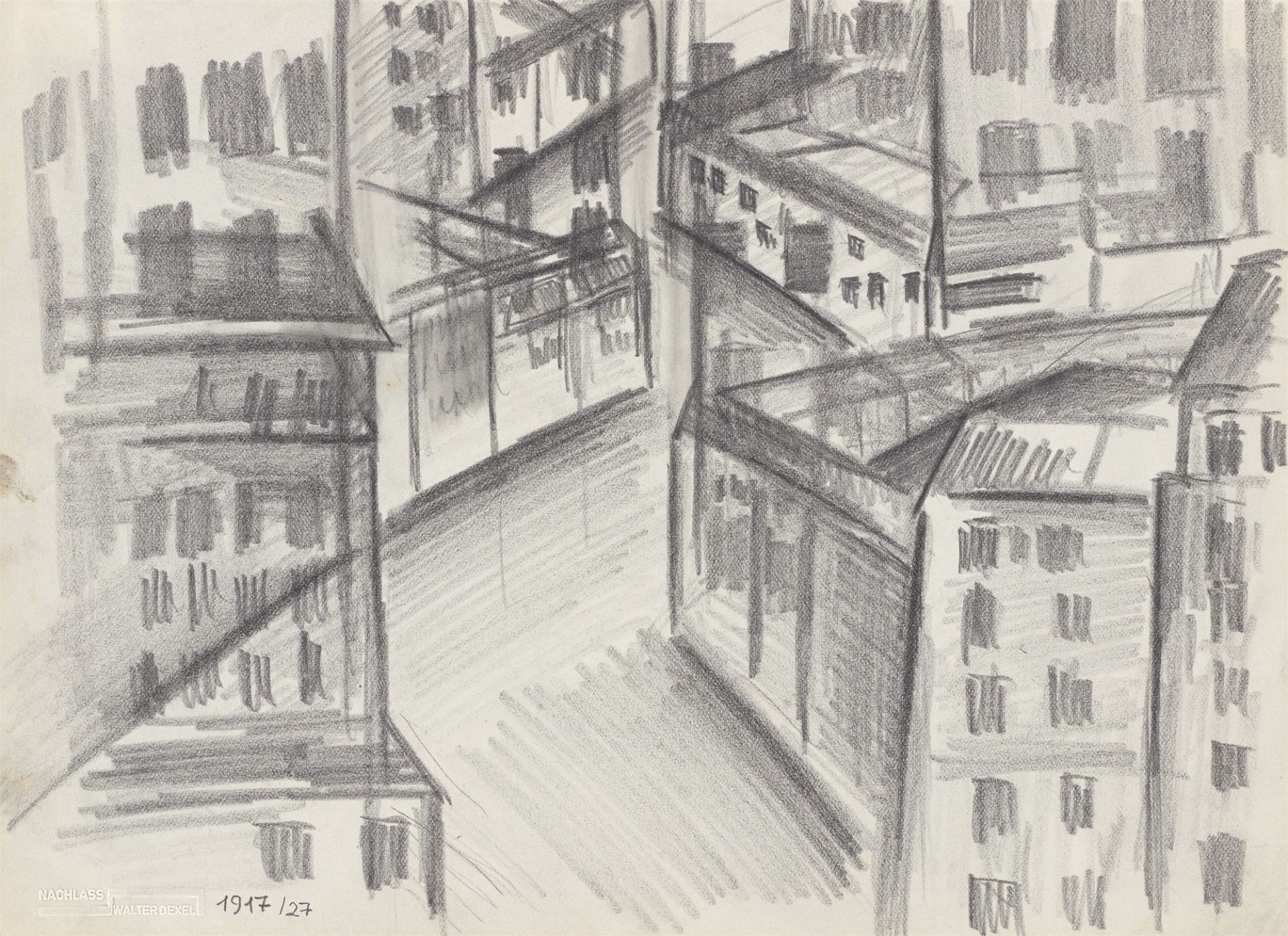 Walter Dexel. View of houses. 1917