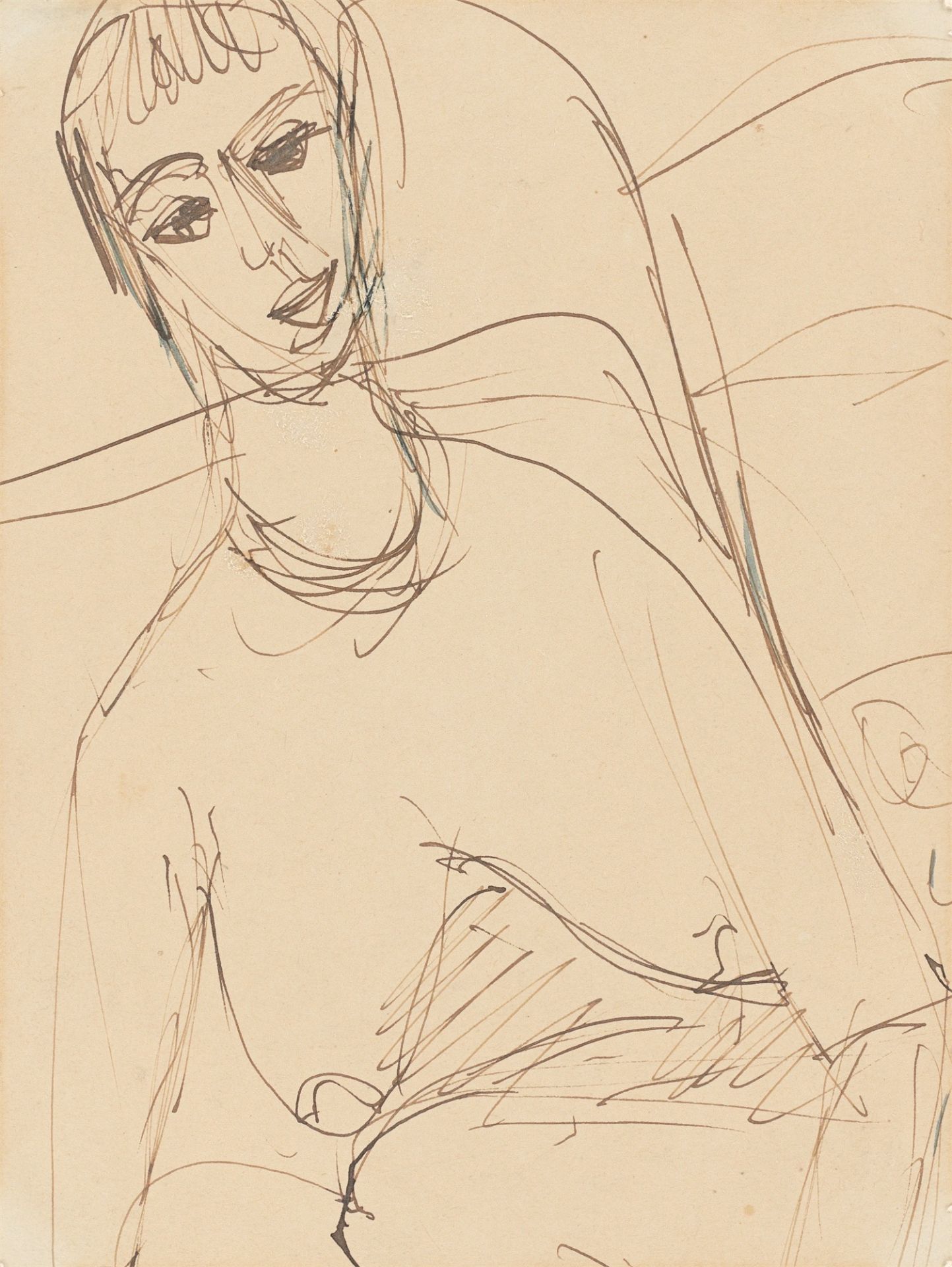 Ernst Ludwig Kirchner. ”Portrait (Akt Gerda)”. 1912-14