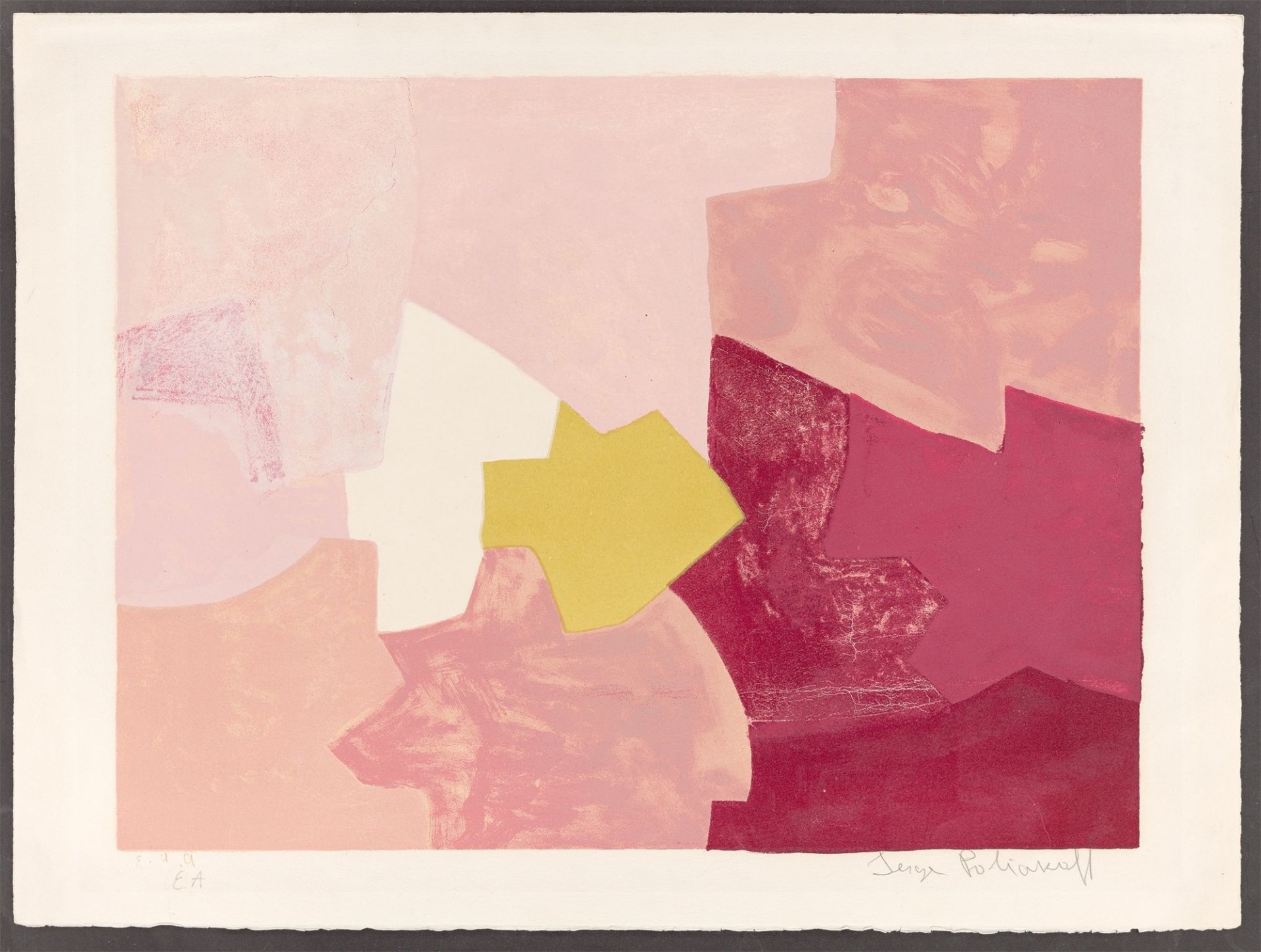 Serge Poliakoff. ”Composition rose”. 1959 - Image 2 of 3