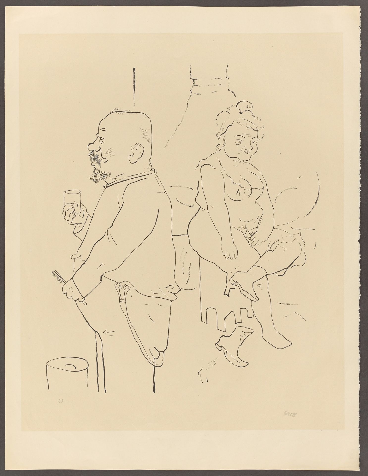 George Grosz. ”Zu Hause (Pappi und Mammi)”. 1922 - Image 2 of 3