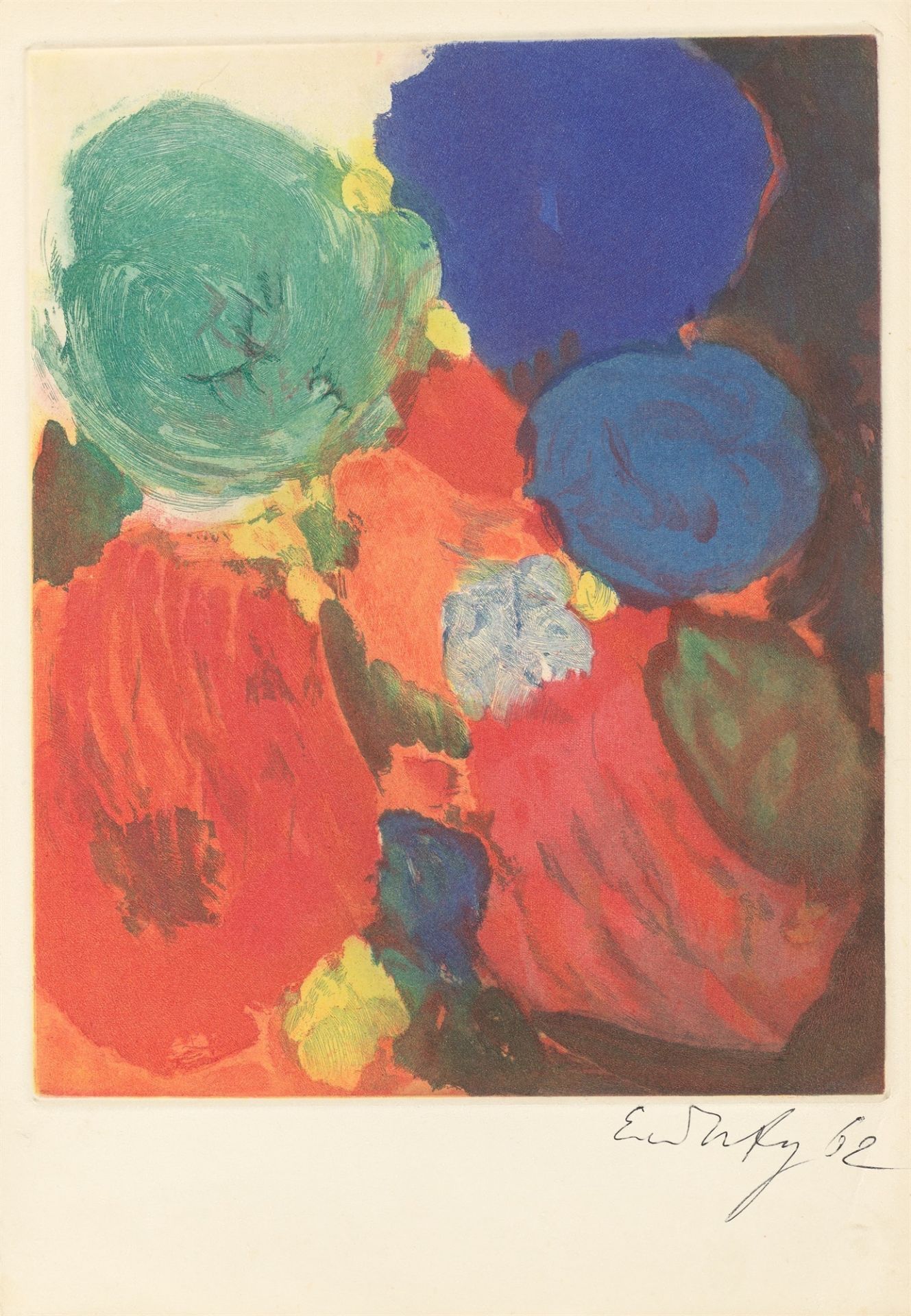 Ernst Wilhelm Nay. „Türkis und Persisch Blau“. 1961/1962