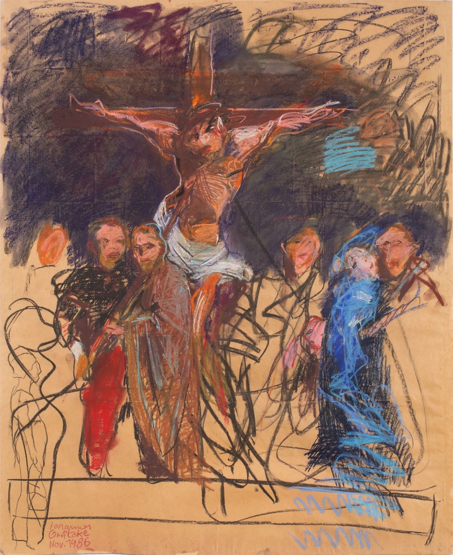 Johannes Grützke. Crucifixion scene. 1986