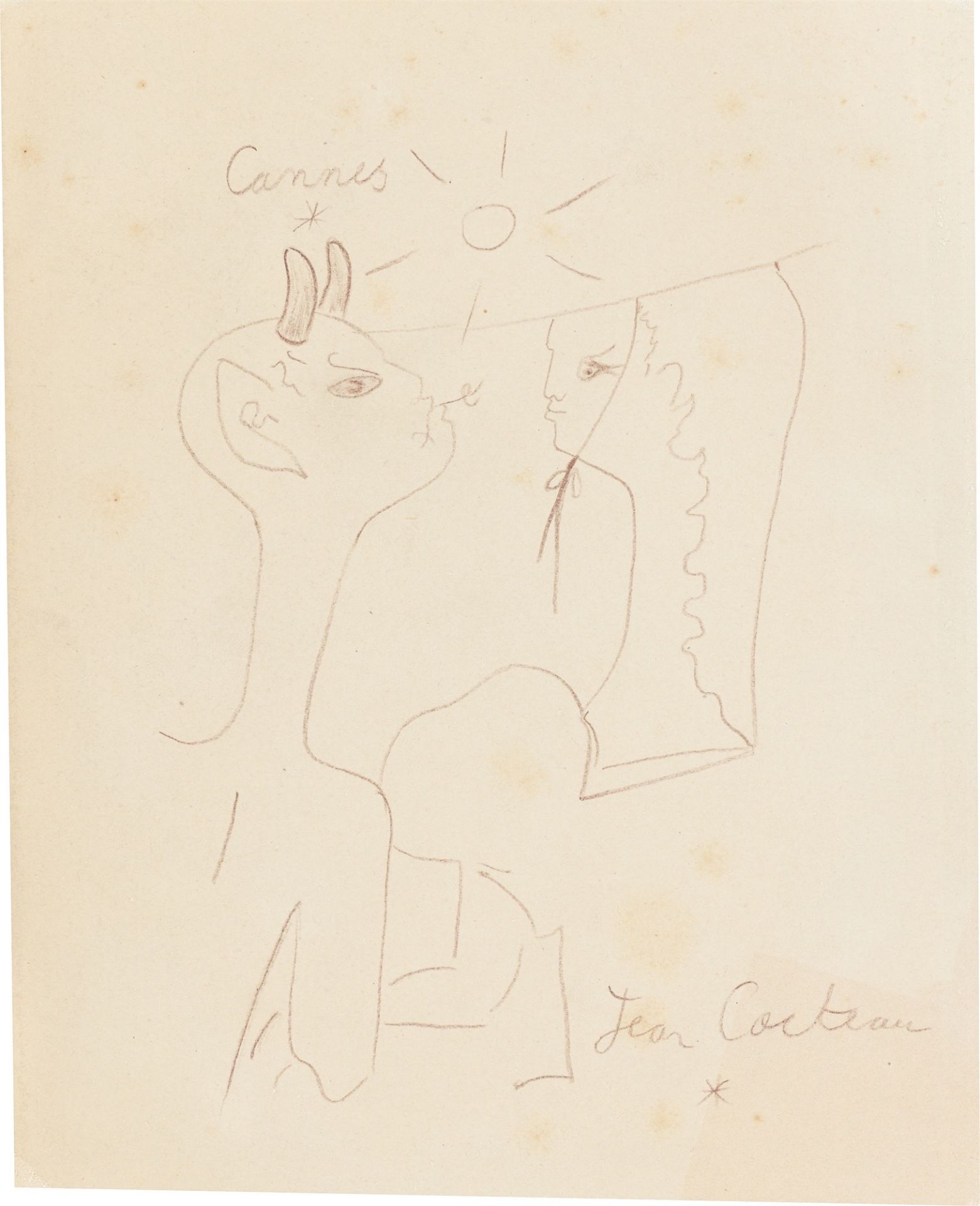 Jean Cocteau. Faun und Mädchen.