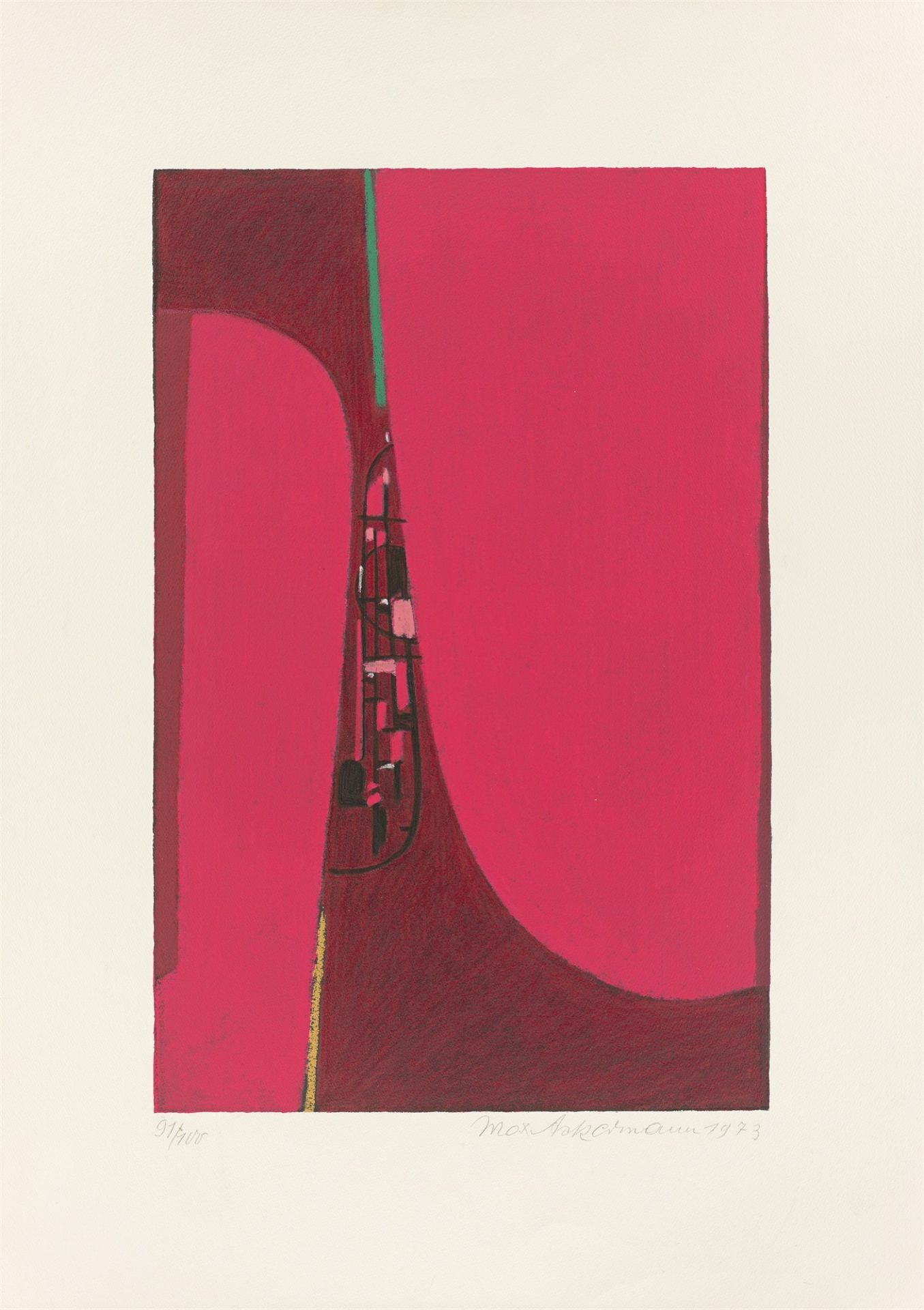 Max Ackermann. Untitled / ”Begegnung der Kontinente/Goldene Brücke”. 1973