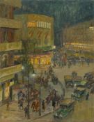 Otto Antoine. Potsdamer Platz at night. 1929