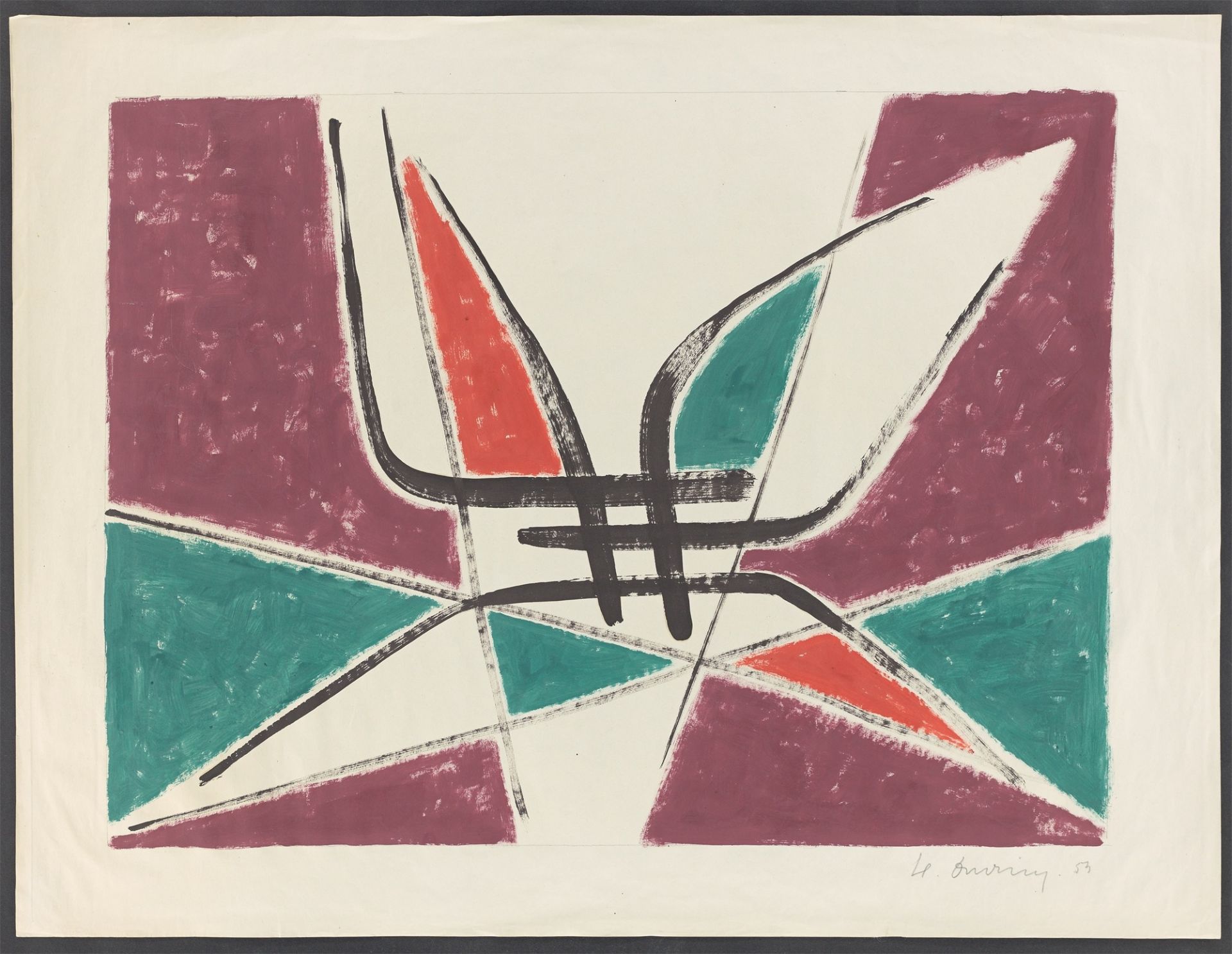 Heinrich Maria Davringhausen. Composition. 1953 - Image 2 of 4