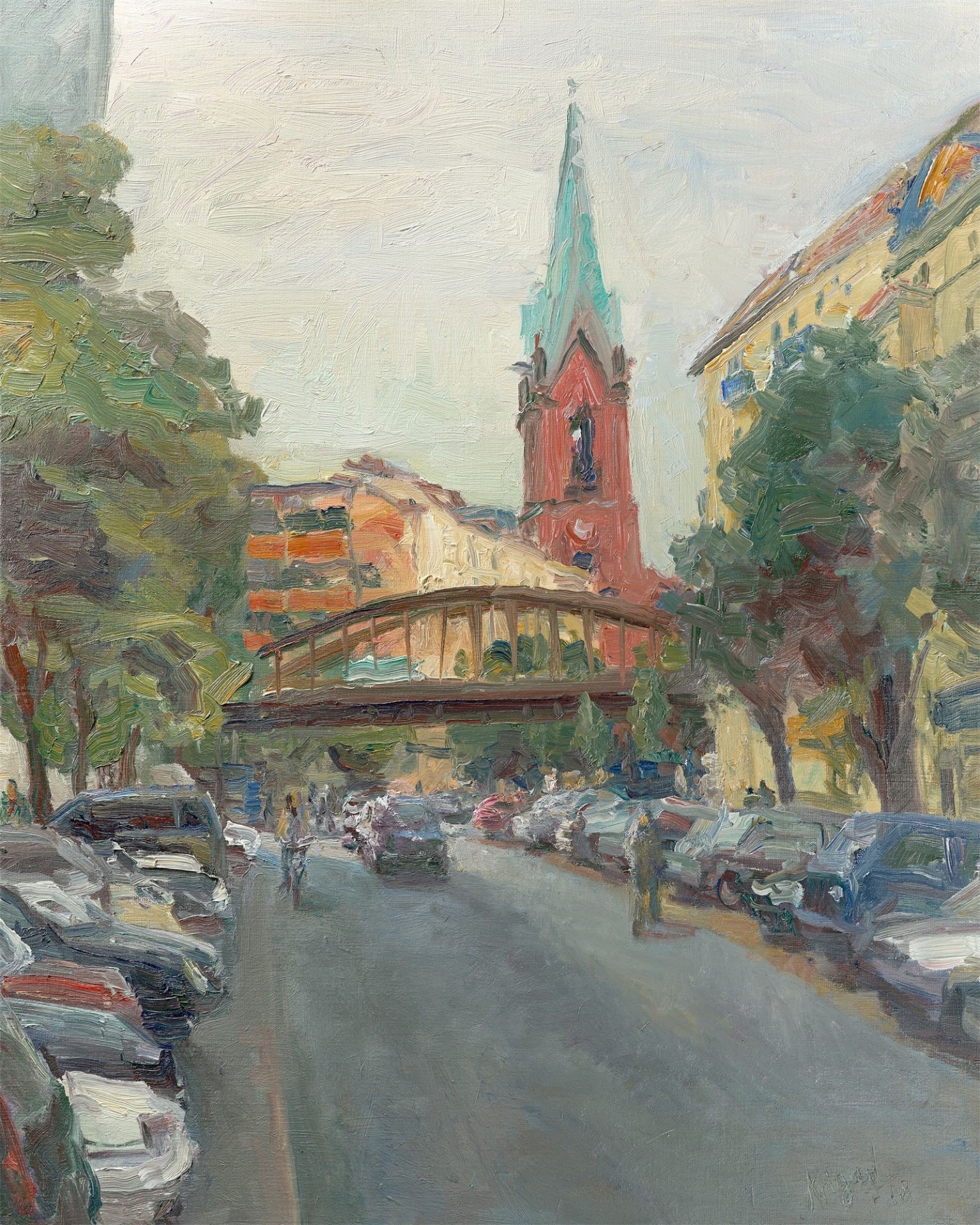 André Krigar. Berlin view: View from Gleimstraße to Schönhauser Allee and the Gethsemane Chur…. 2008