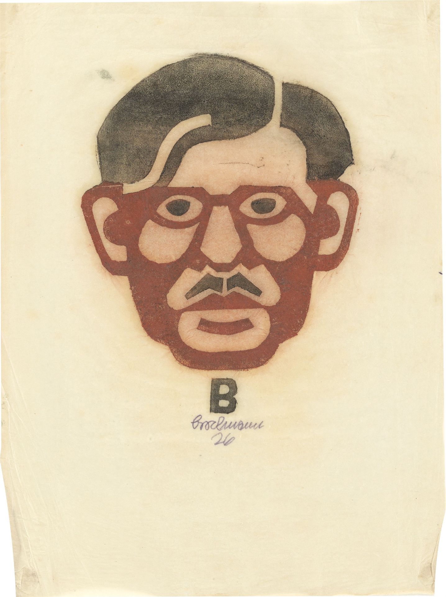 Gottfried Brockmann. Selbstbildnis / Porträt. 1927 / 1926 - Bild 3 aus 5