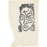 Franz Wilhelm Seiwert. „Kopfporträt mit Brille“. Um 1919