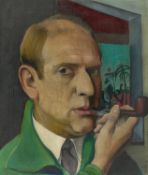 Ludwig Egidius Ronig. Selbstporträt mit Pfeife. 1926