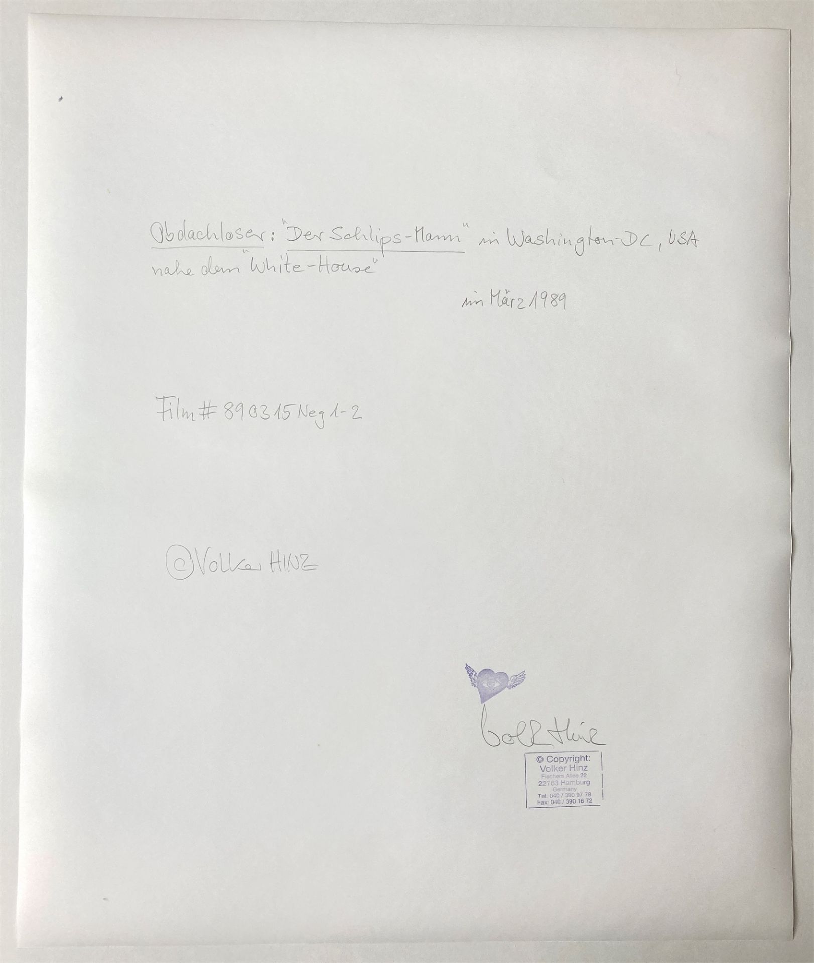 Volker Hinz. „Obdachloser: 'Der Schlips-Mann' in Washington-DC, USA, nahe dem 'White-House' i…. 1989 - Bild 3 aus 4