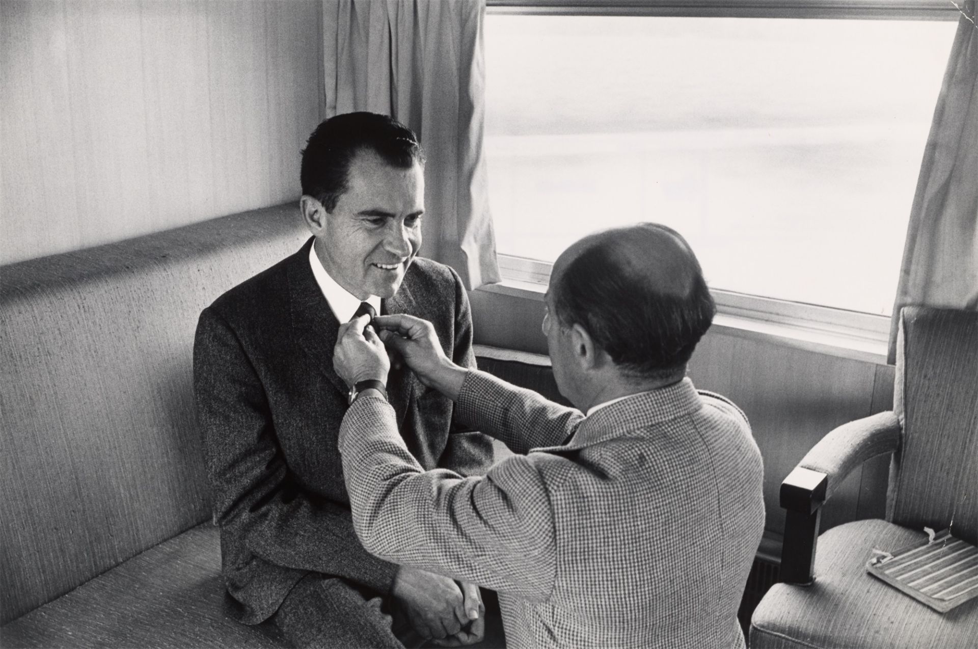 Alfred Eisenstaedt. LIFE photographer Alfred Eisenstaedt adjusting Republican presidential ca…. 1960
