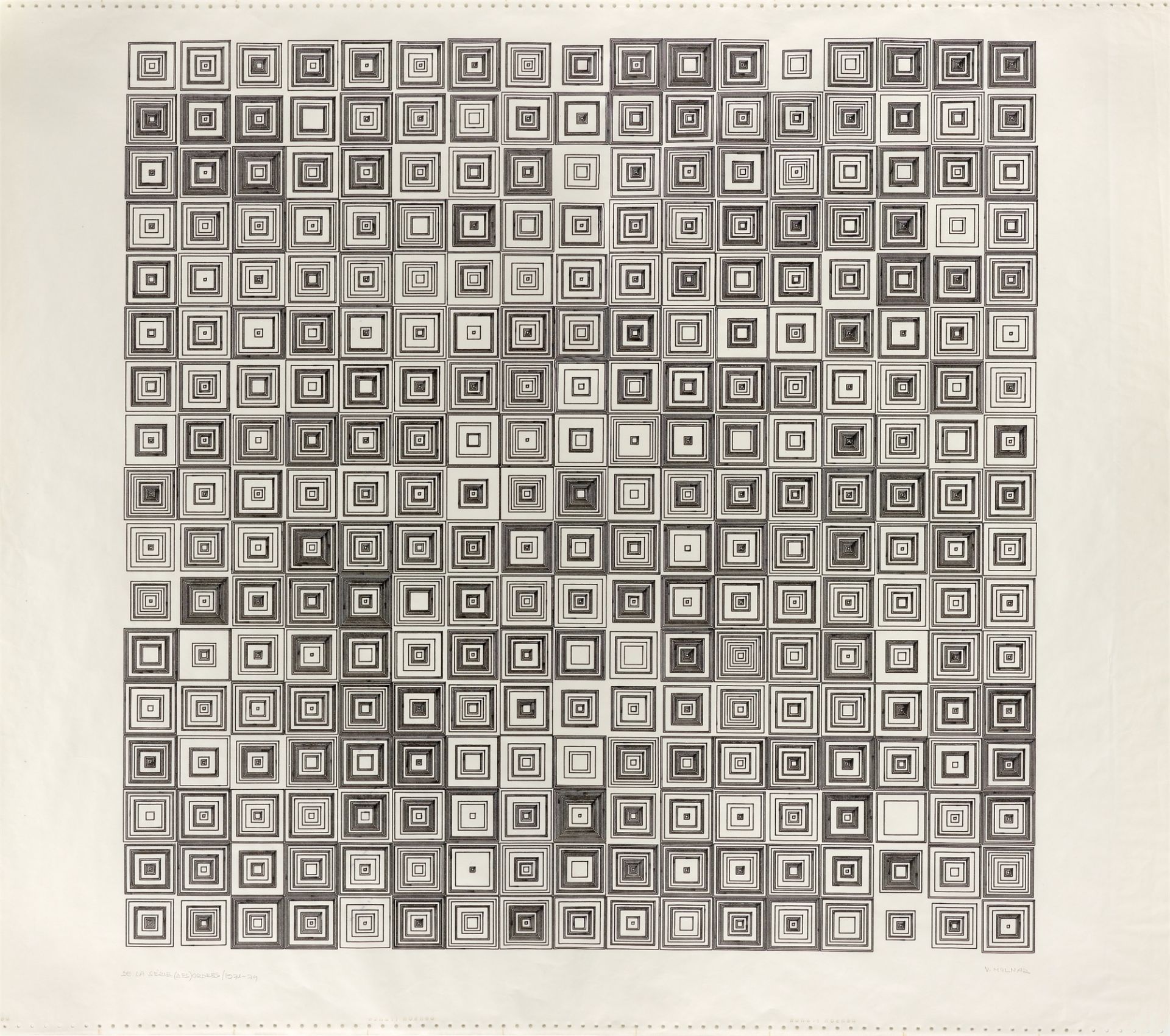 Vera Molnár. „DE LA SÉRIE (DES) ORDRES“. 1971-74