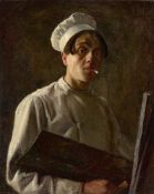 French, circa 1860/80. Self-portrait of a painter, dressed as a cook.