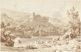 Ernst Fries. Heidelberg, Castle and Old Town. Circa 1829